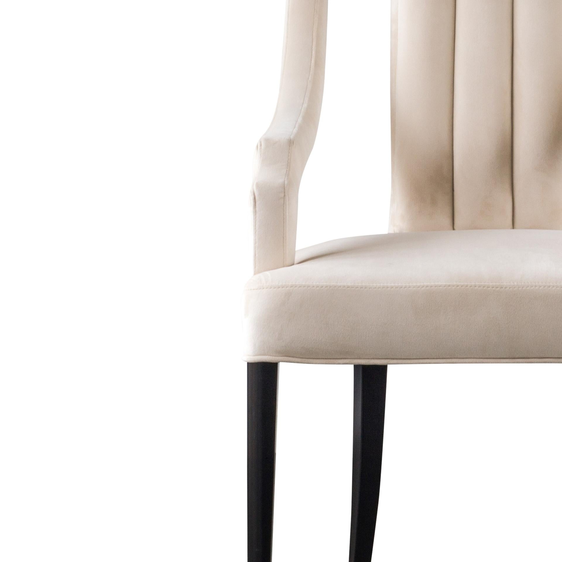 Viola Velvet Fabric Klismos Dining Side Chair