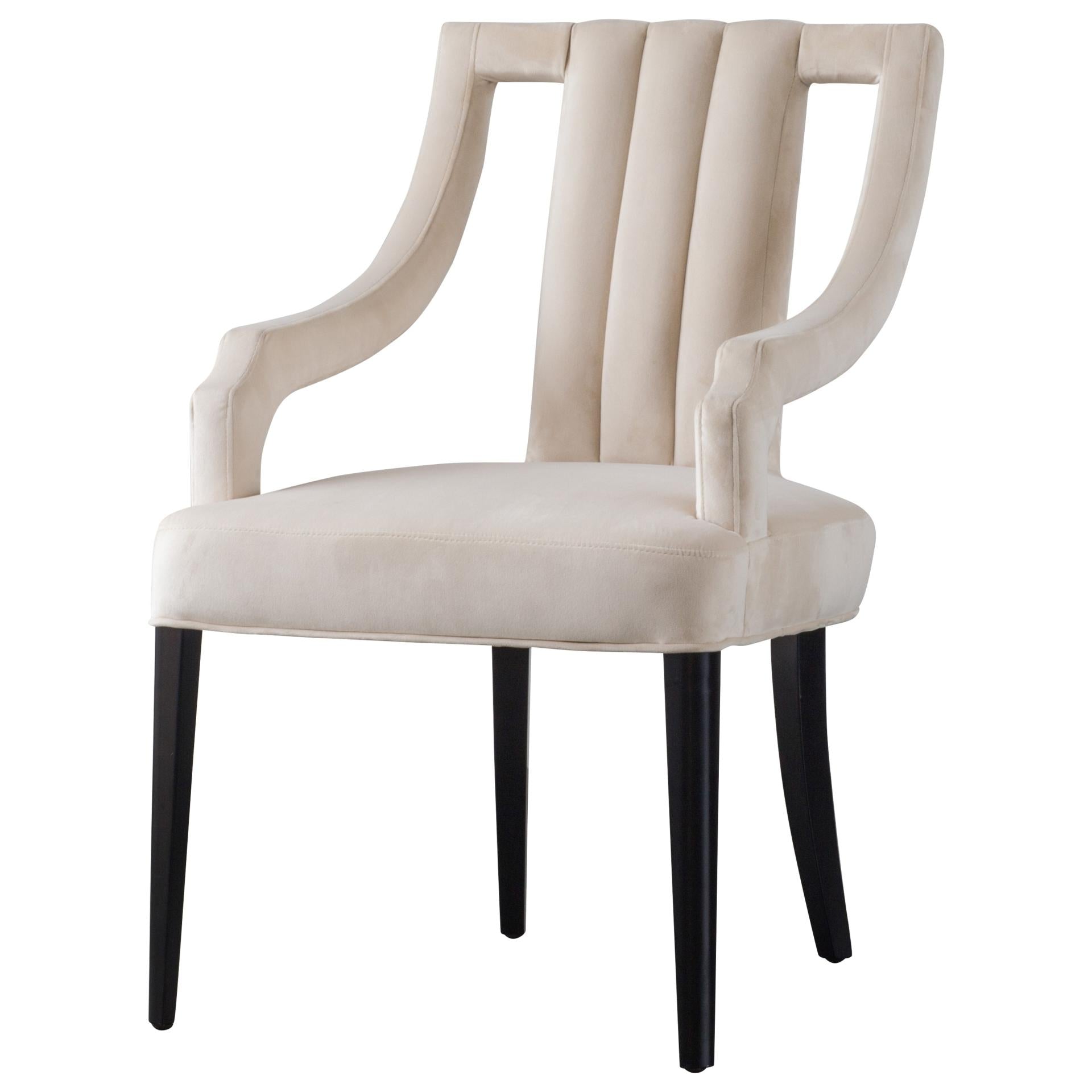 Viola Velvet Fabric Klismos Dining Side Chair