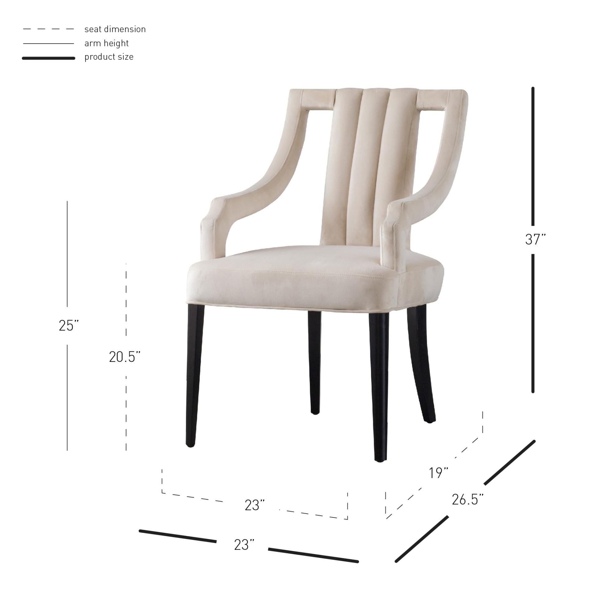Viola Velvet Fabric Klismos Dining Side Chair