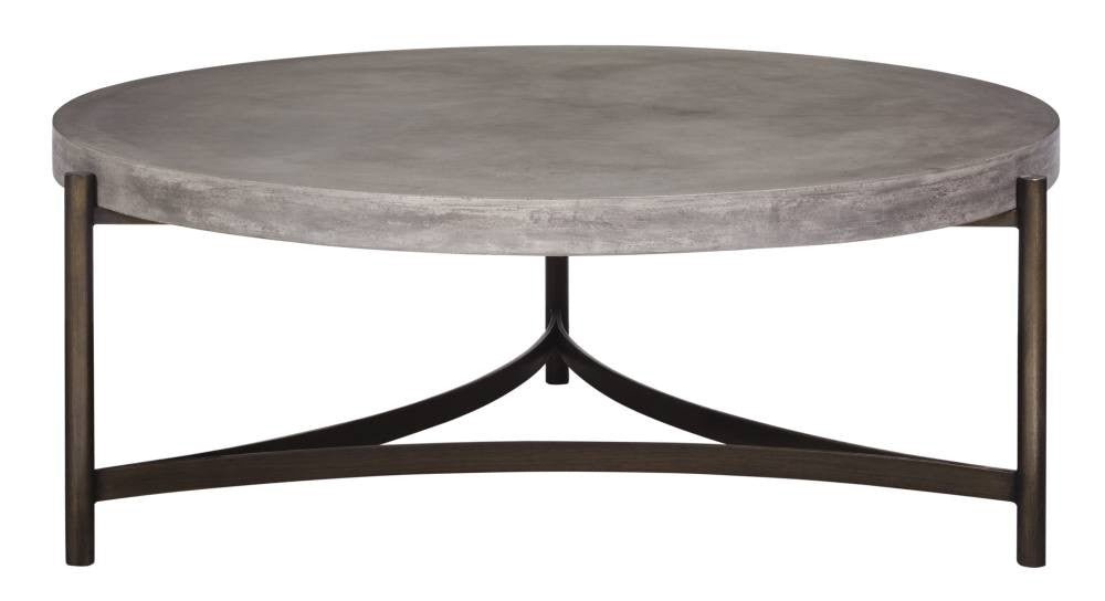 Lyon Round Concrete and Metal Coffee Table