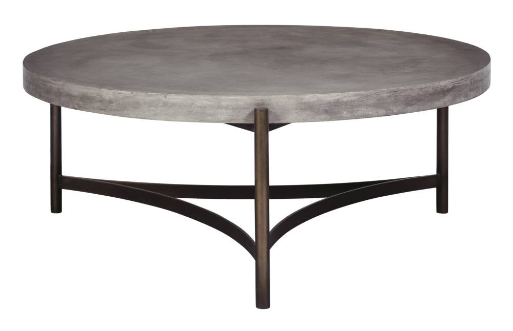 Lyon Round Concrete and Metal Coffee Table - What A Room
