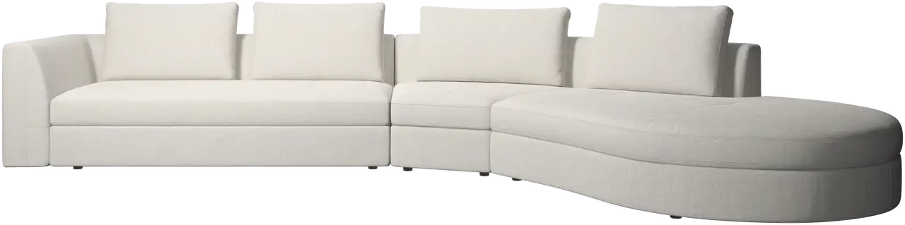 Bergamo sofa with round lounging unit,right