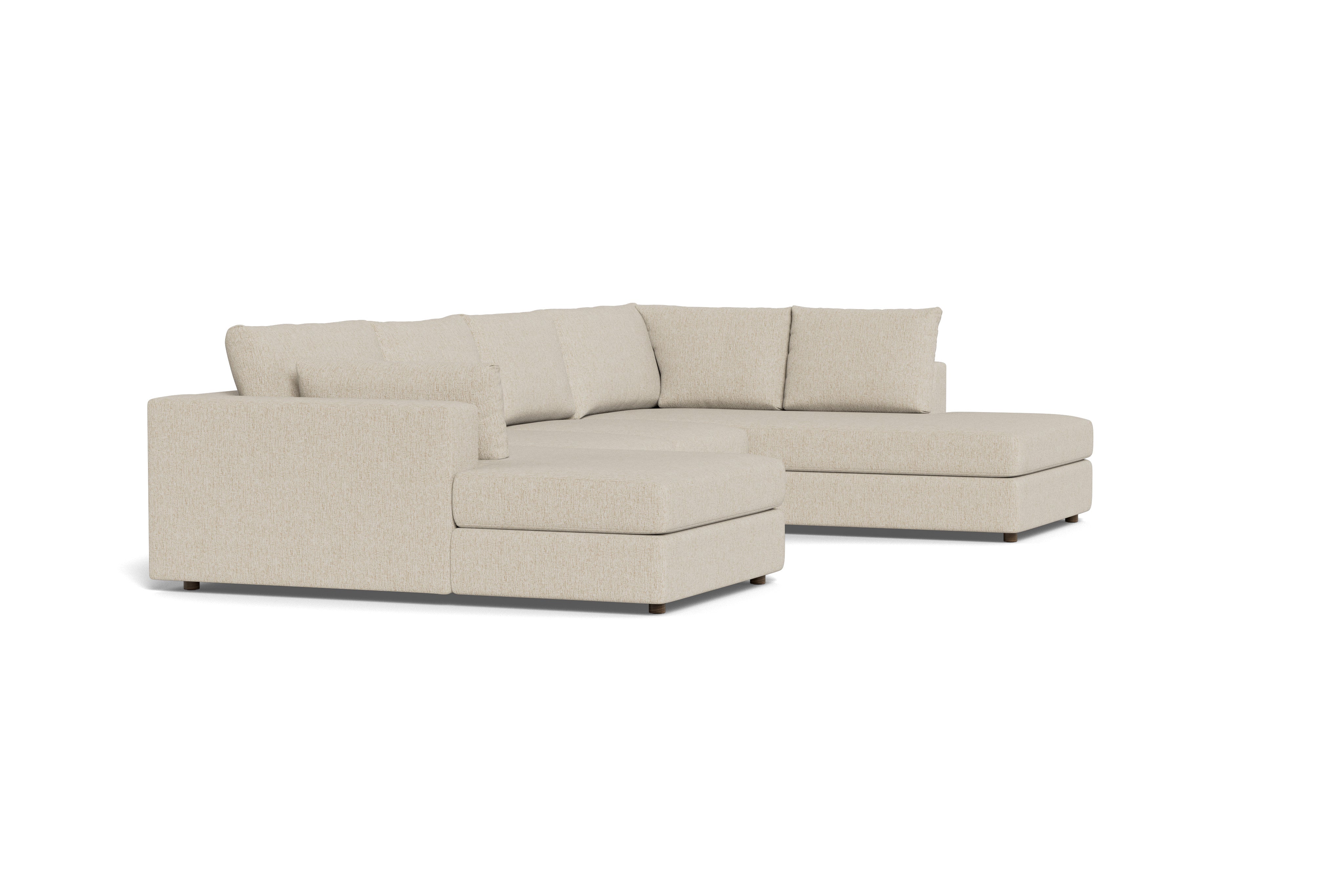Daphne Deep U Sectional with Bumper & Chaise