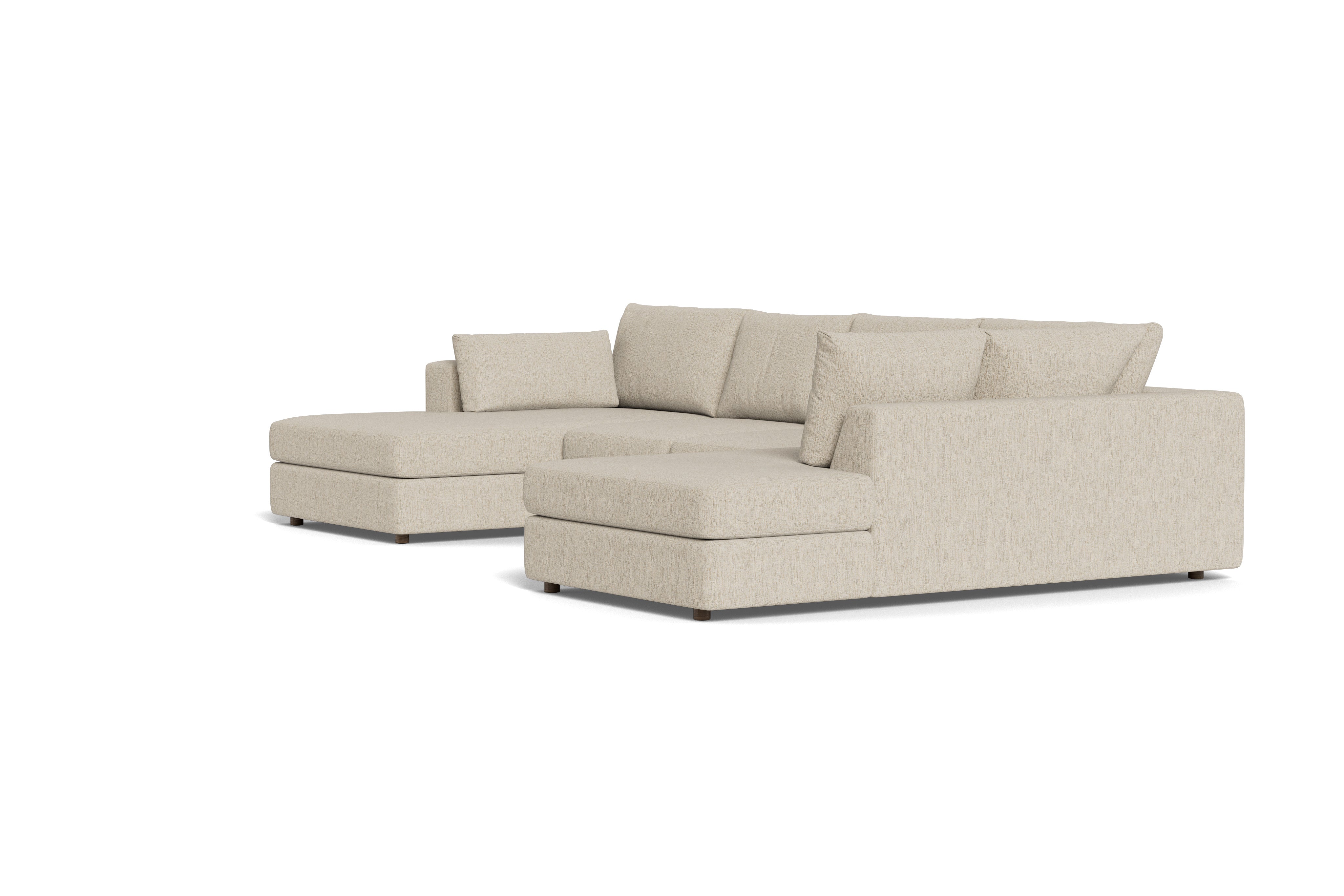 Daphne Deep U Sectional with Bumper & Chaise