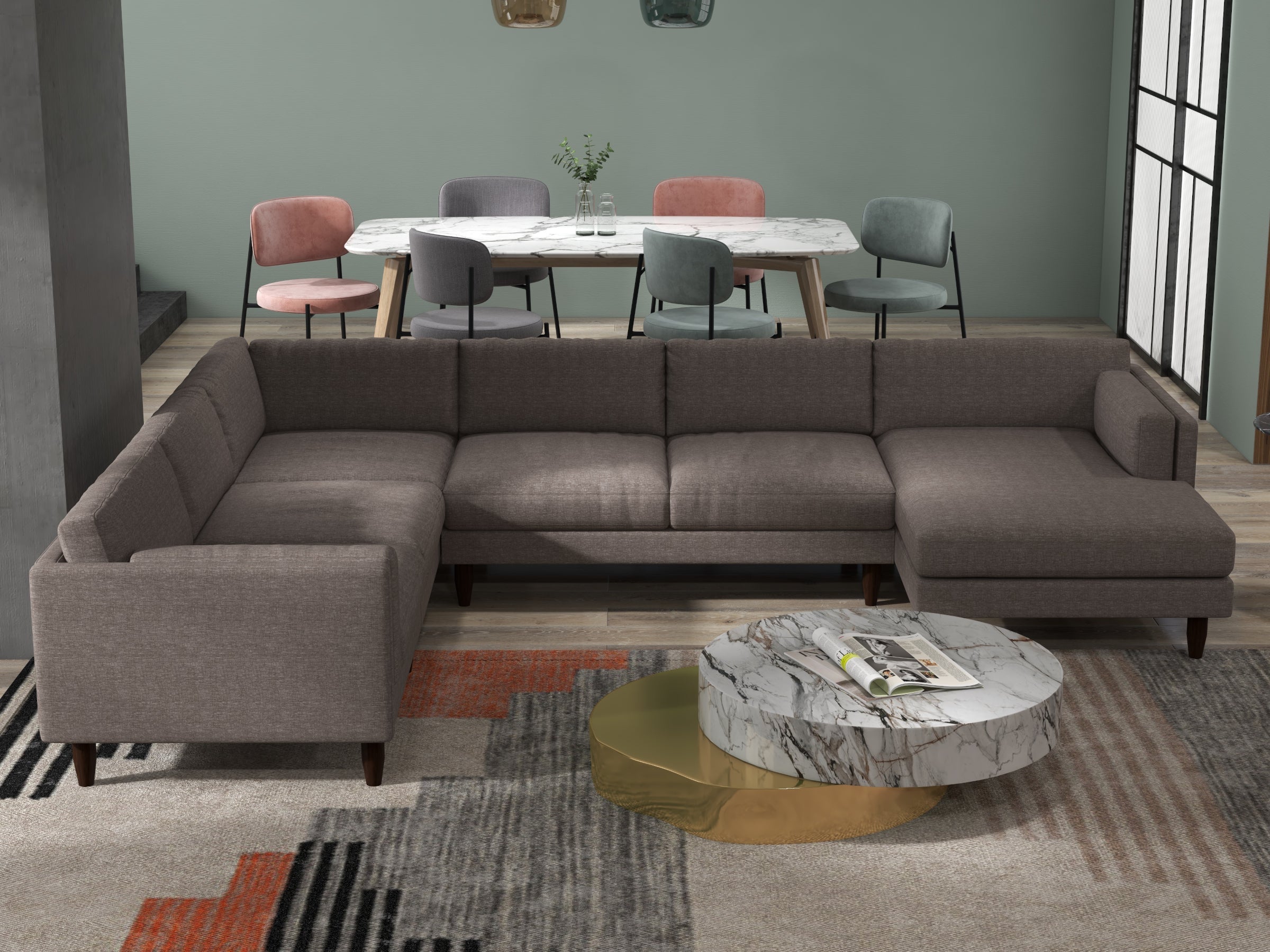 Davis U Chaise Sectional Sofa