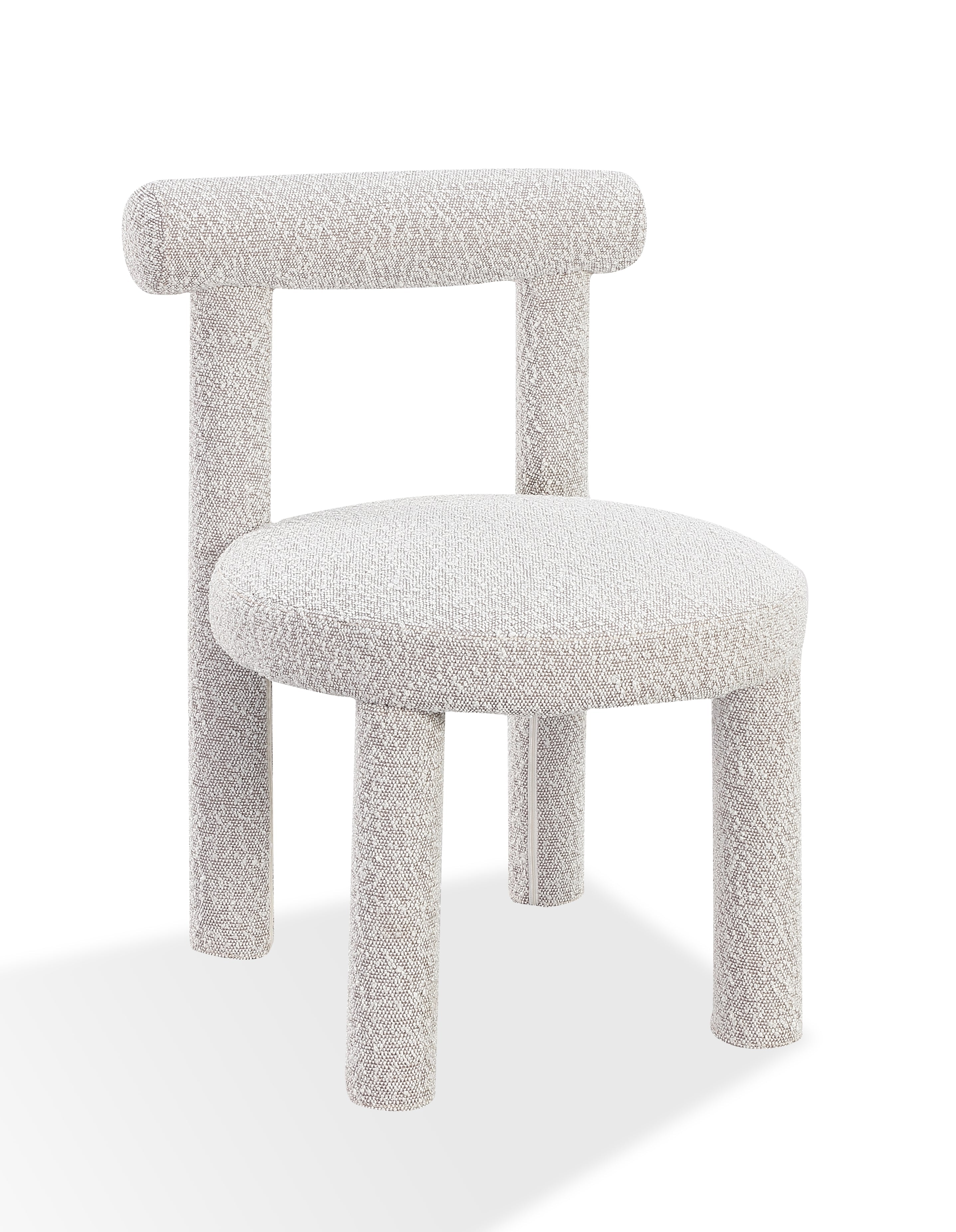 Addison Modern Dining Chair in Cotton Ball Boucle (Set of 2)