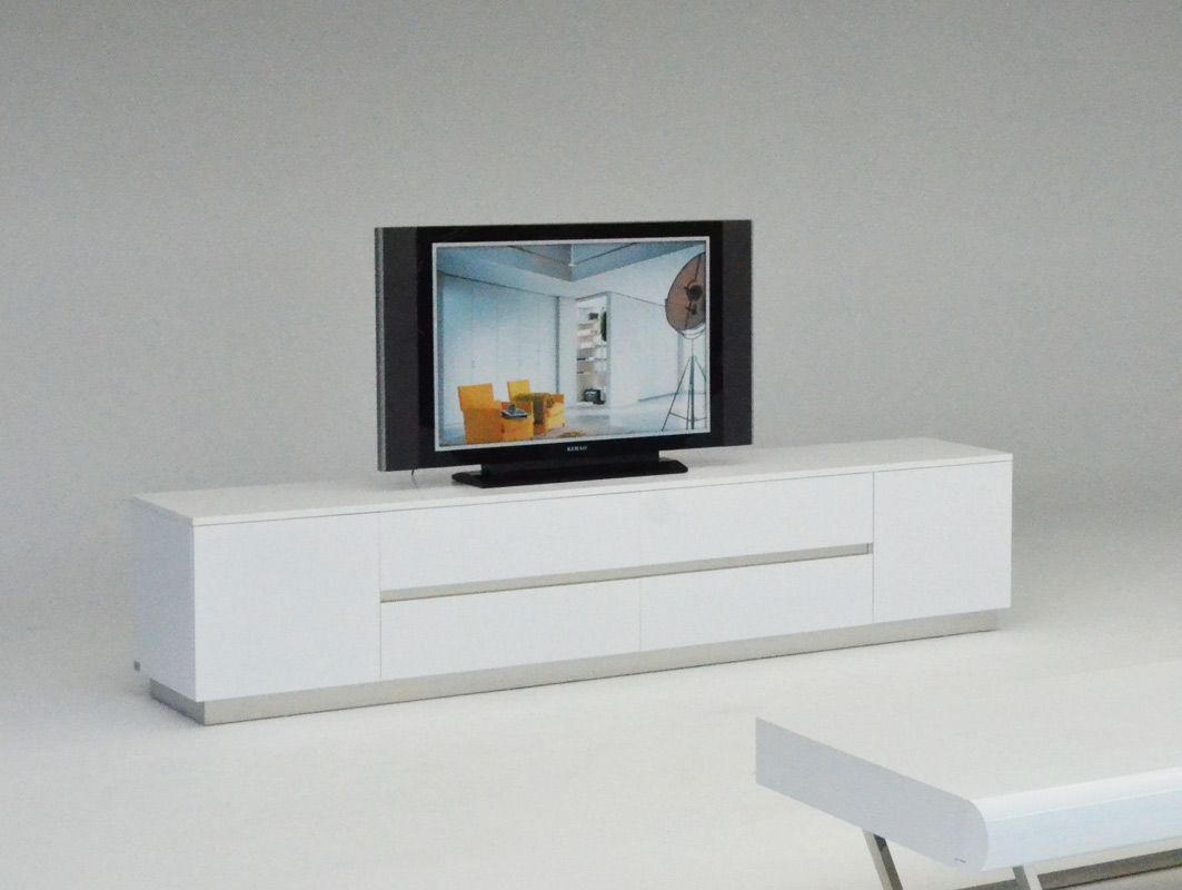A&X Skyline Modern White Crocodile TV Entertainment Center