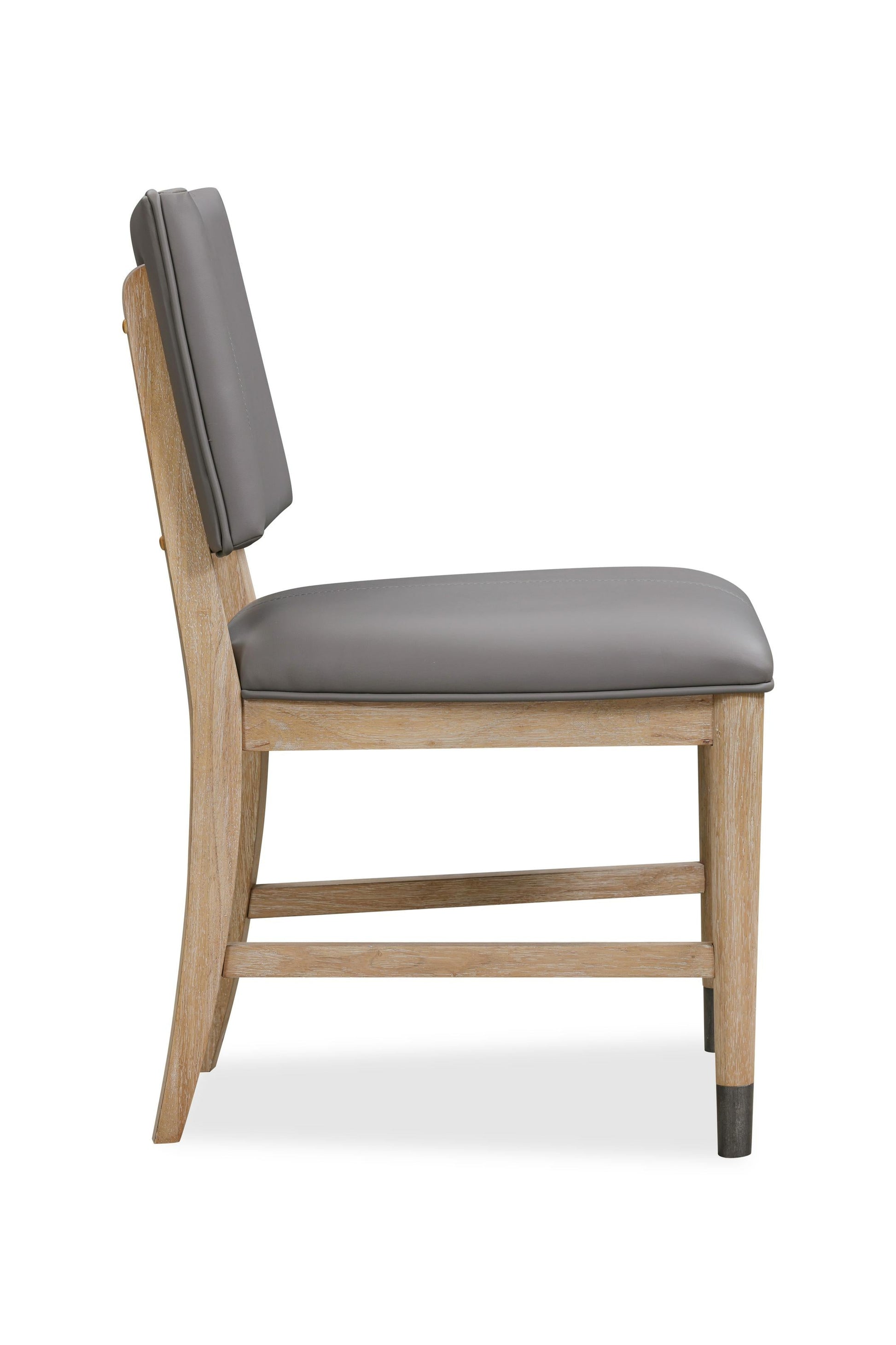 Franklin Dining Chair in Au Natural and Gray Leather (Set of 2) - What A Room