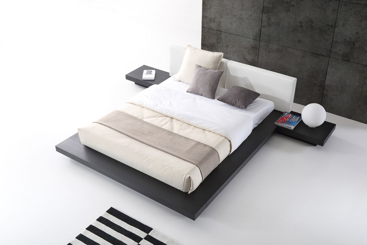 Modrest Opal Modern Wenge & White Platform Bed