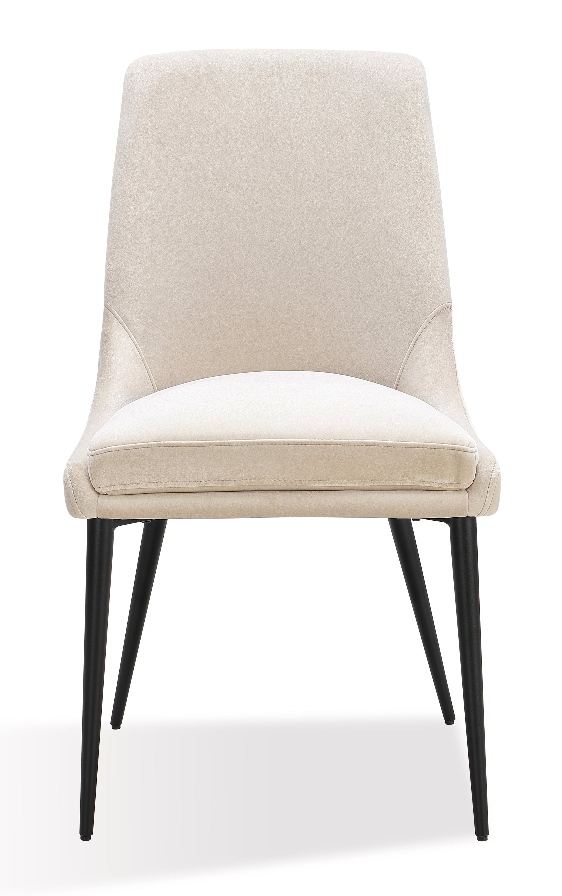 Winston Upholstered Metal Leg Dining Chair in Cream and Black (Set of 2) - What A Room