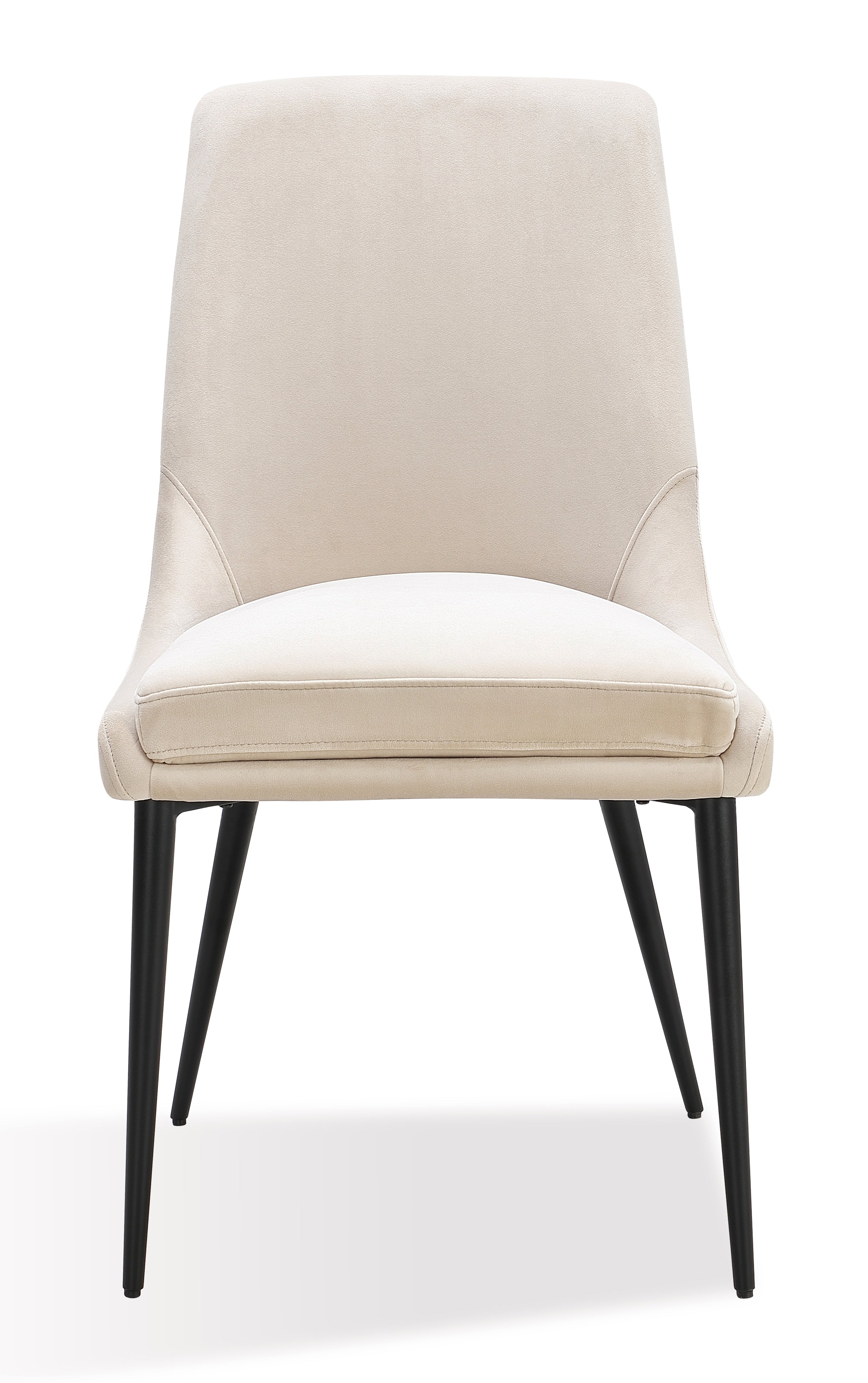 Winston Upholstered Metal Leg Dining Chair in Cream and Black (Set of 2) - What A Room