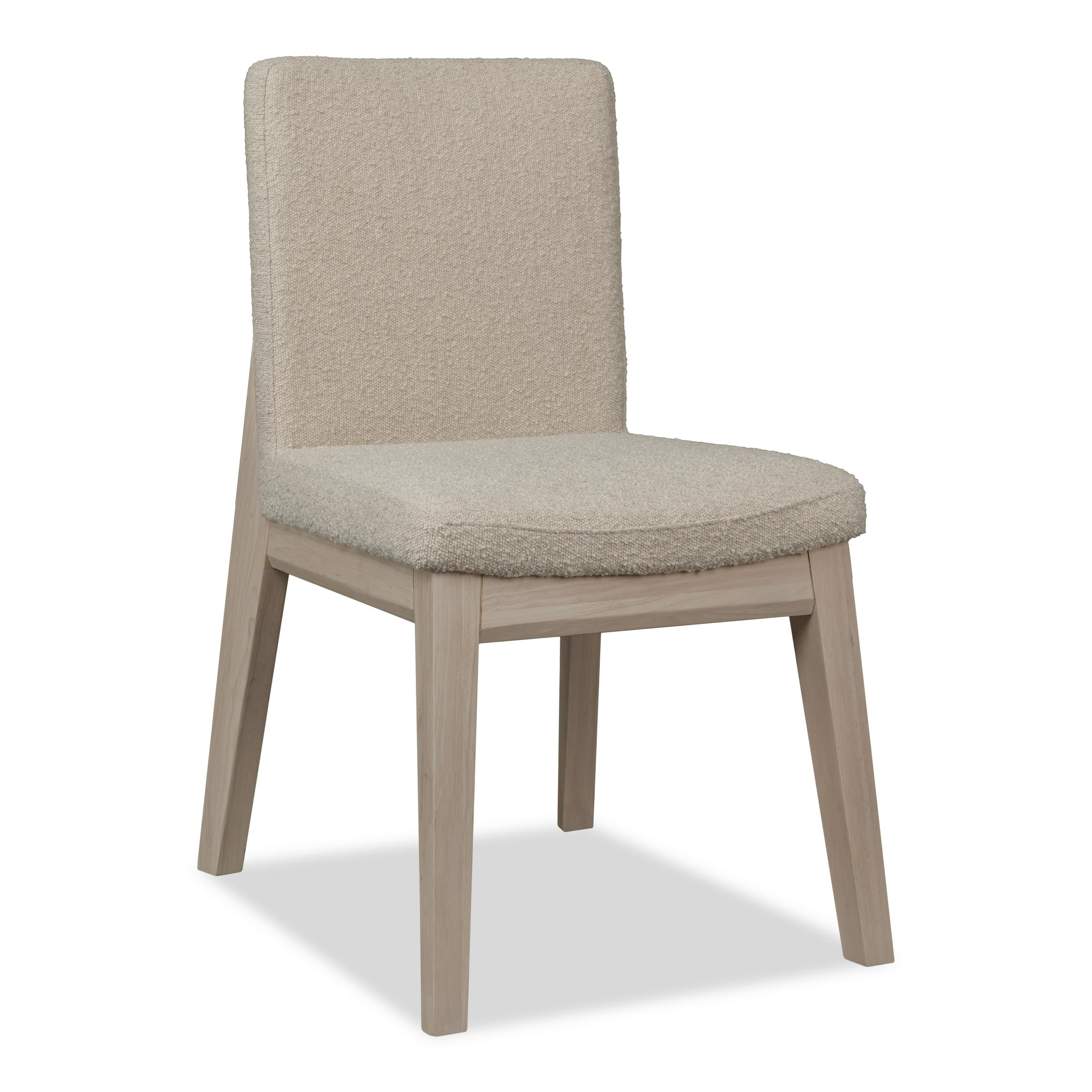 Liv Solid Wood Dining Chair in White Sand and Brun Boucle (Set of 2)