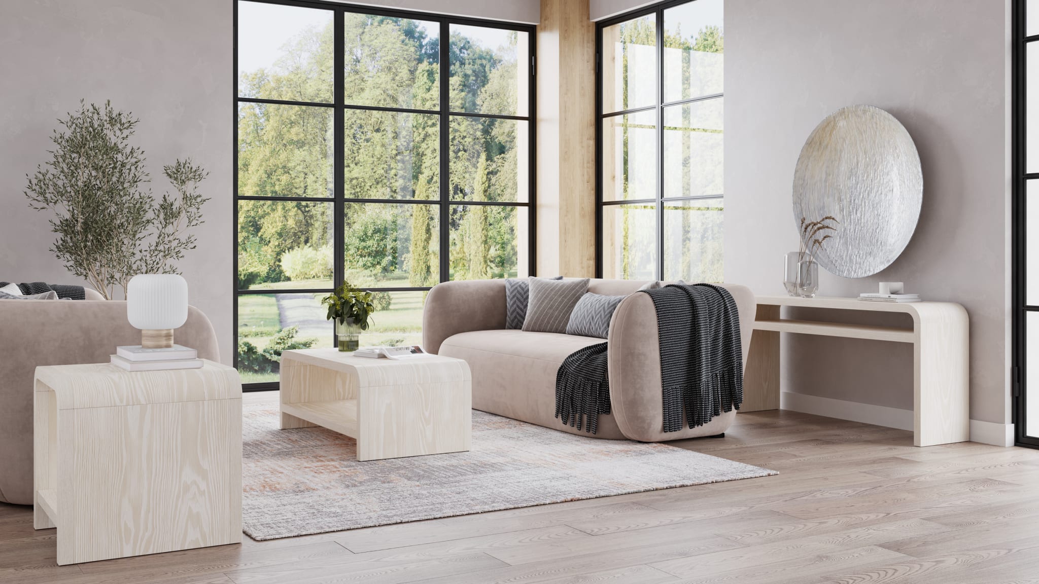 Drake Ash Wood Coffee Table in Sugar
