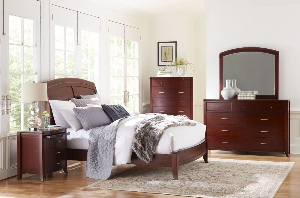 Brighton Low Profile Sleigh Bed in Cinnamon