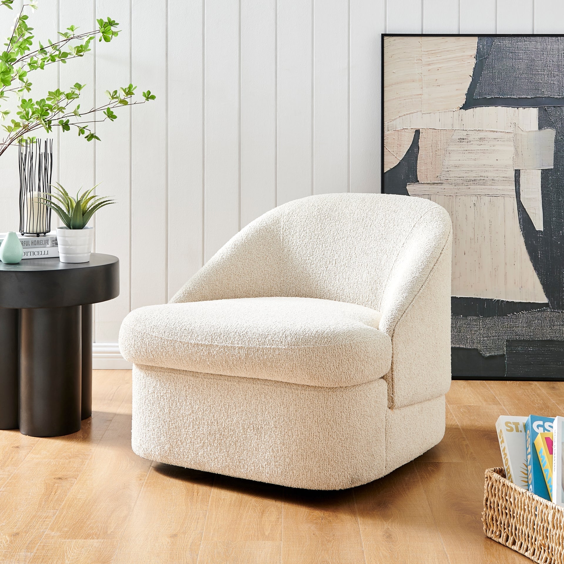 Hurley Fabric Swivel Accent Chair
