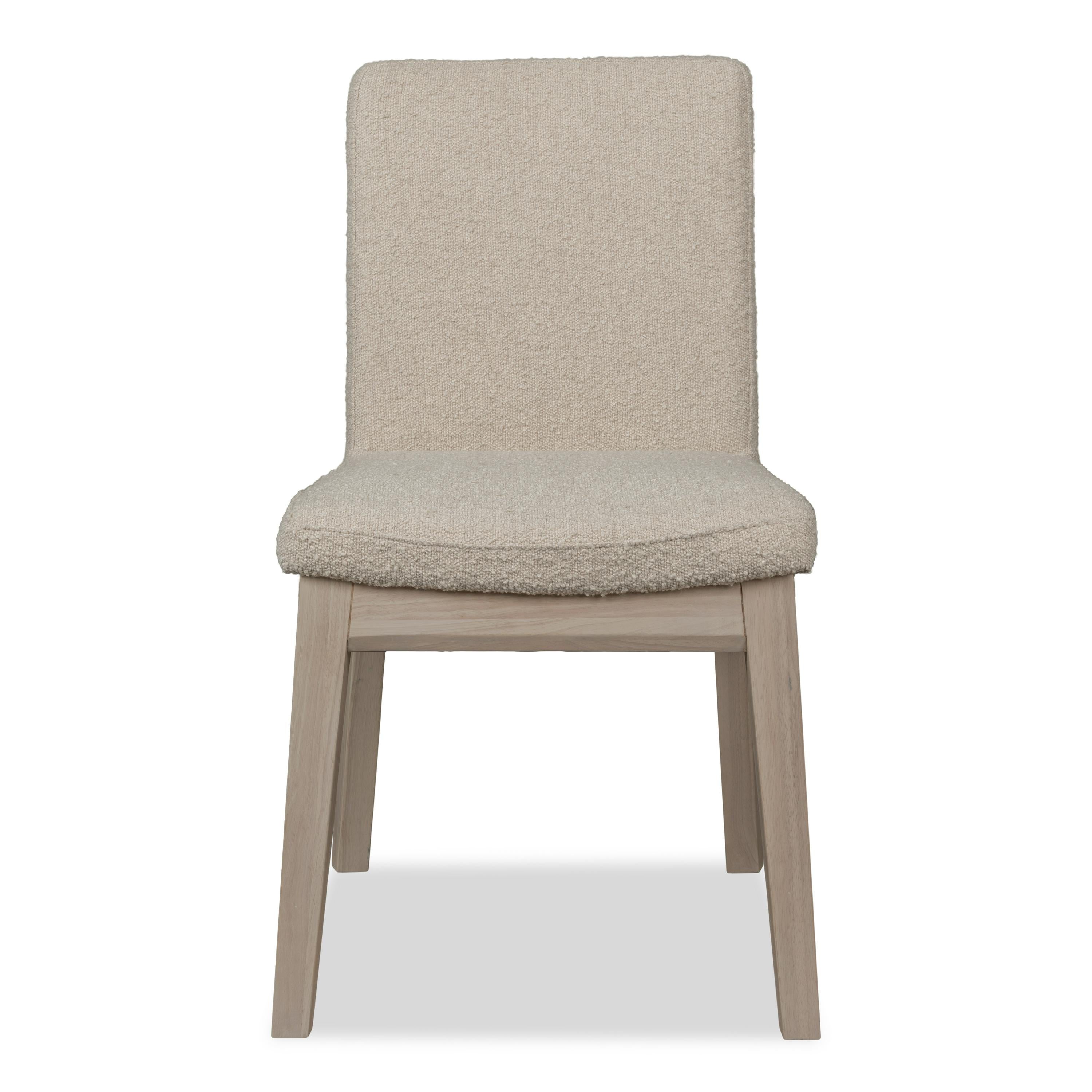 Liv Solid Wood Dining Chair in White Sand and Brun Boucle (Set of 2)