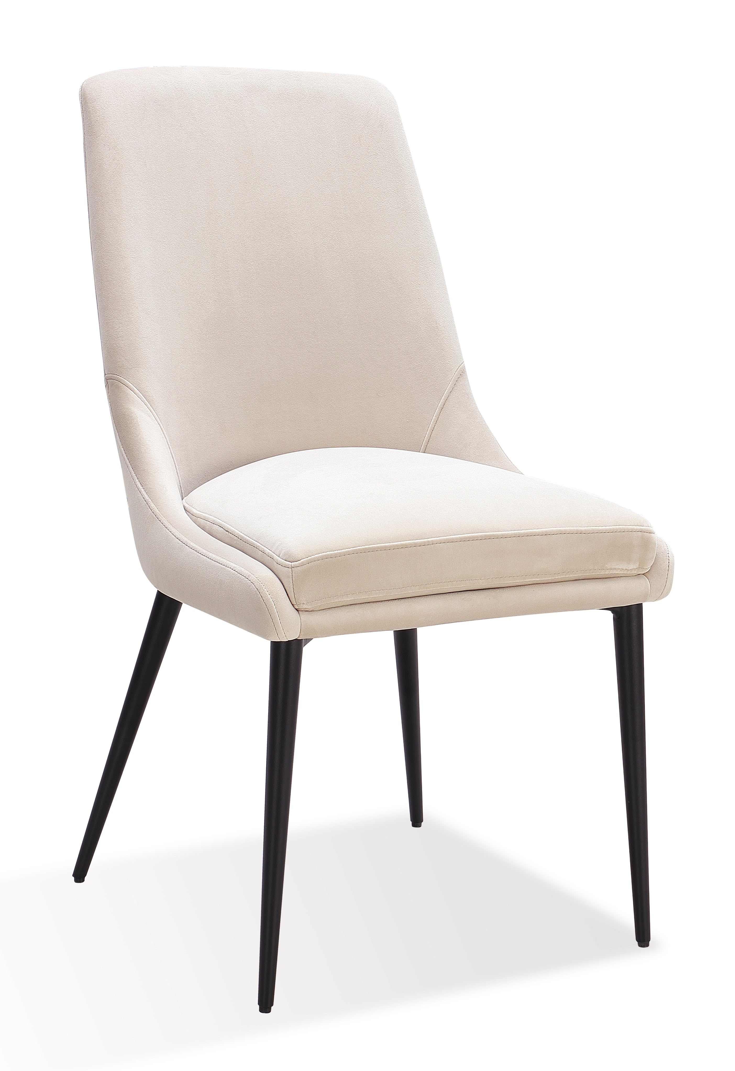 Winston Upholstered Metal Leg Dining Chair in Cream and Black (Set of 2)