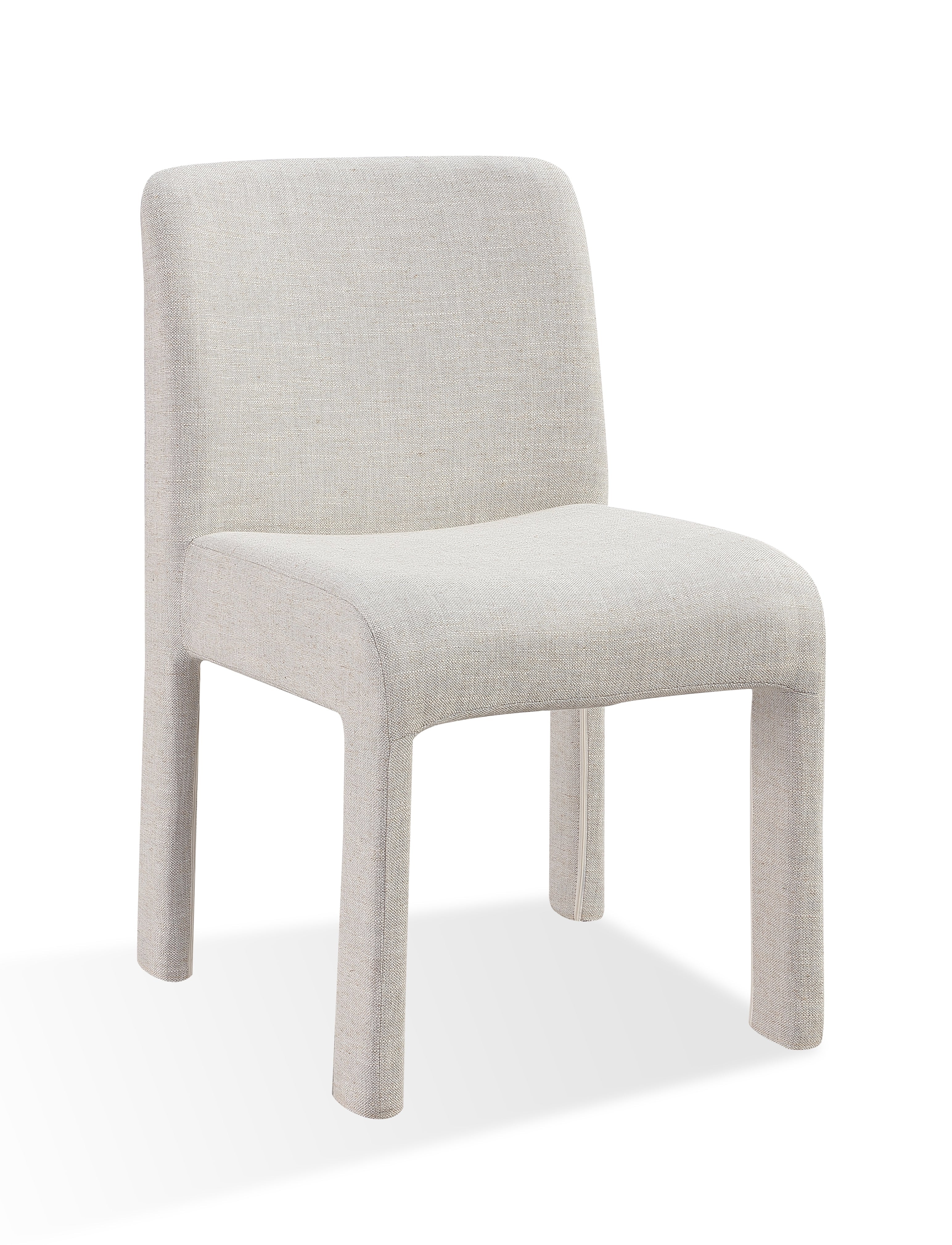 Devon Fully Upholstered Dining Chair in Turtle Dove Linen (Set of 2)