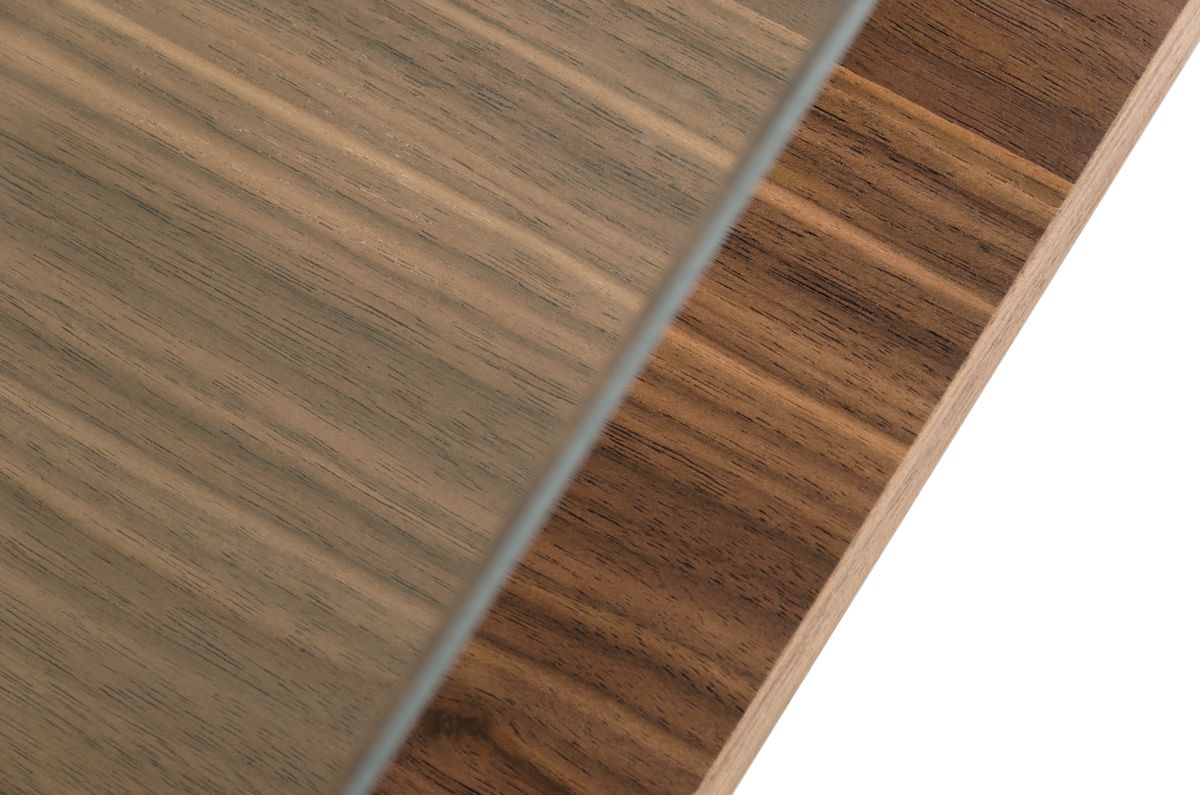 Modrest Clarion Mid-Century Walnut and Glass Coffee Table