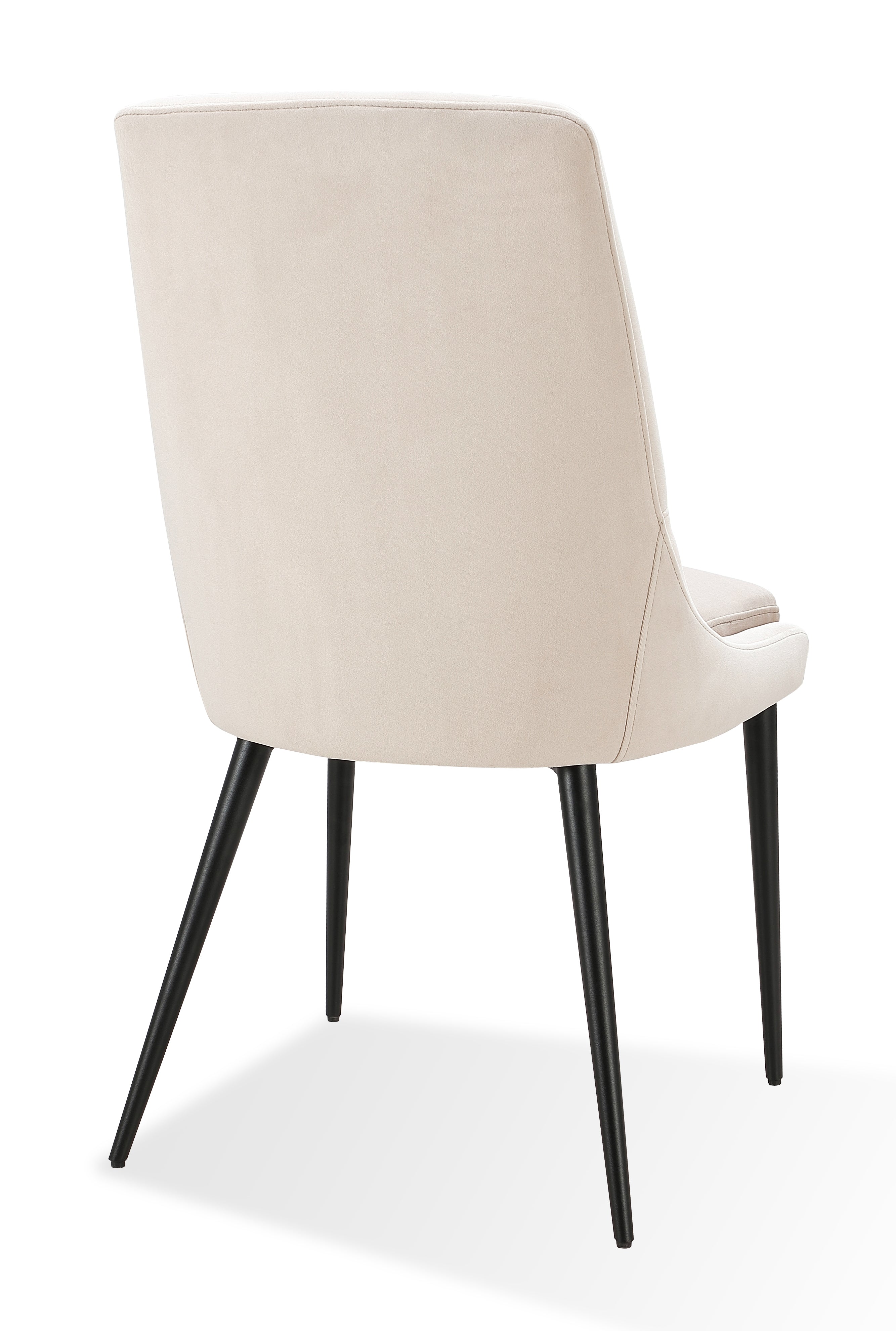 Winston Upholstered Metal Leg Dining Chair in Cream and Black (Set of 2)