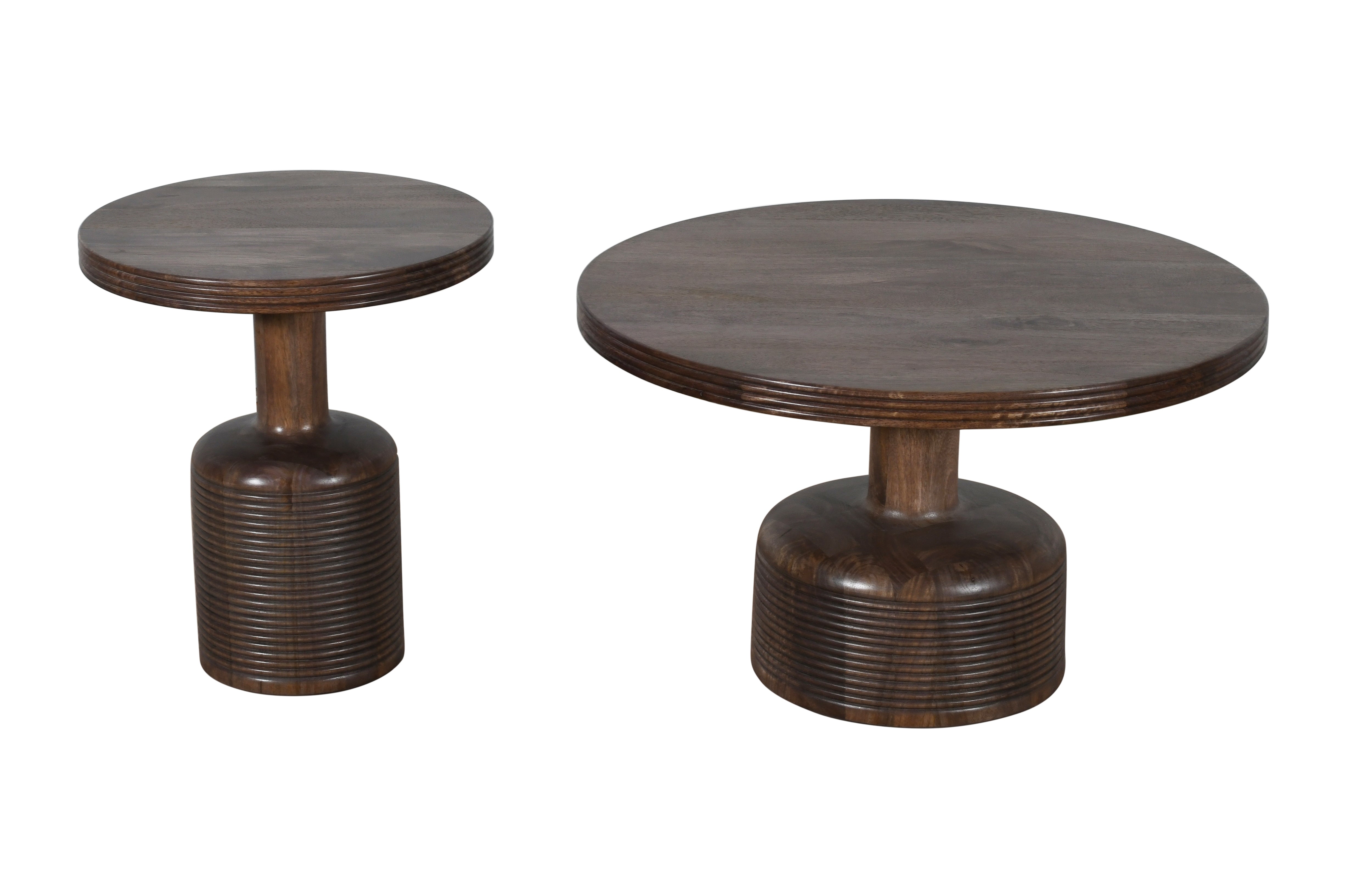 Liyana Solid Wood Round Coffee Table in Natural Tan