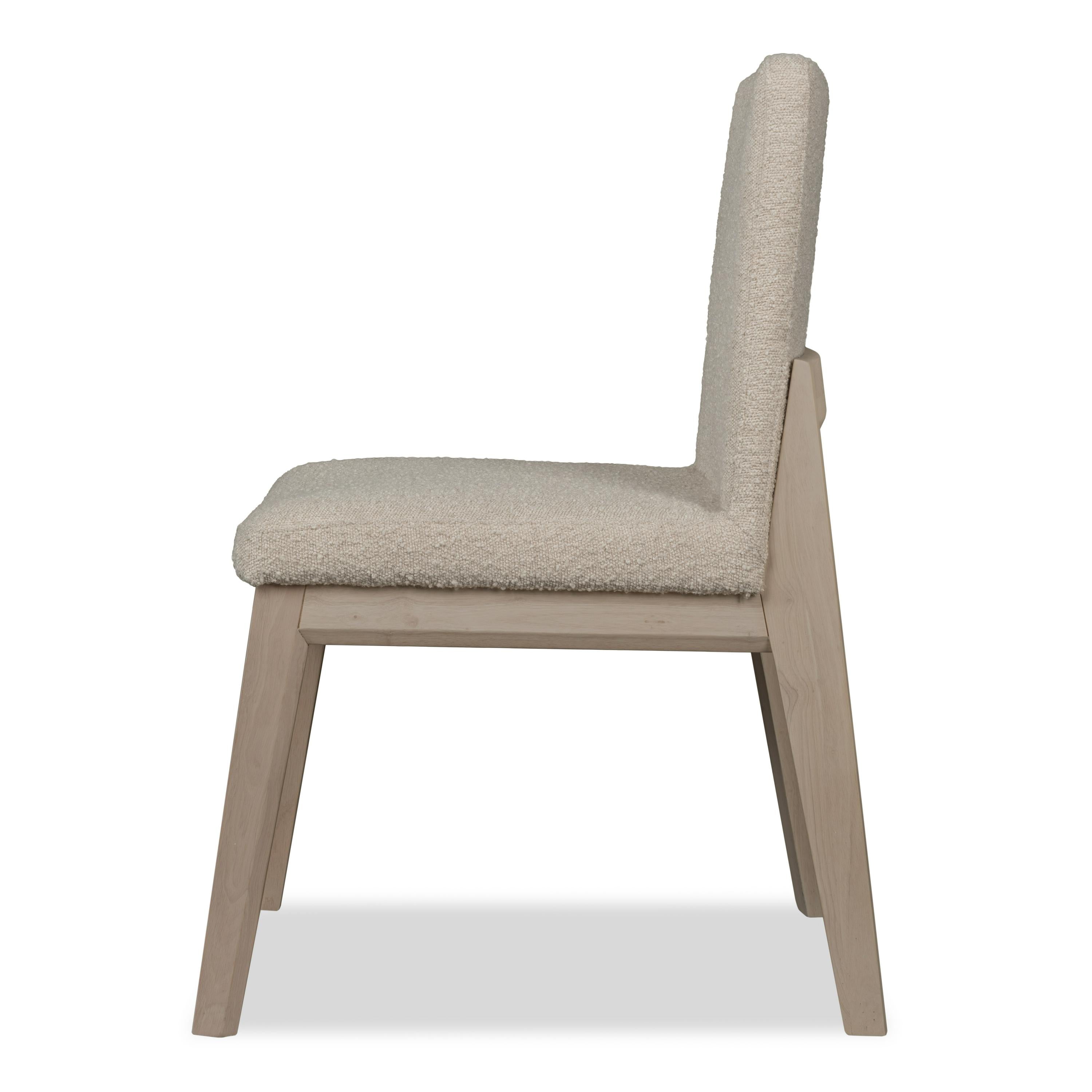Liv Solid Wood Dining Chair in White Sand and Brun Boucle (Set of 2)