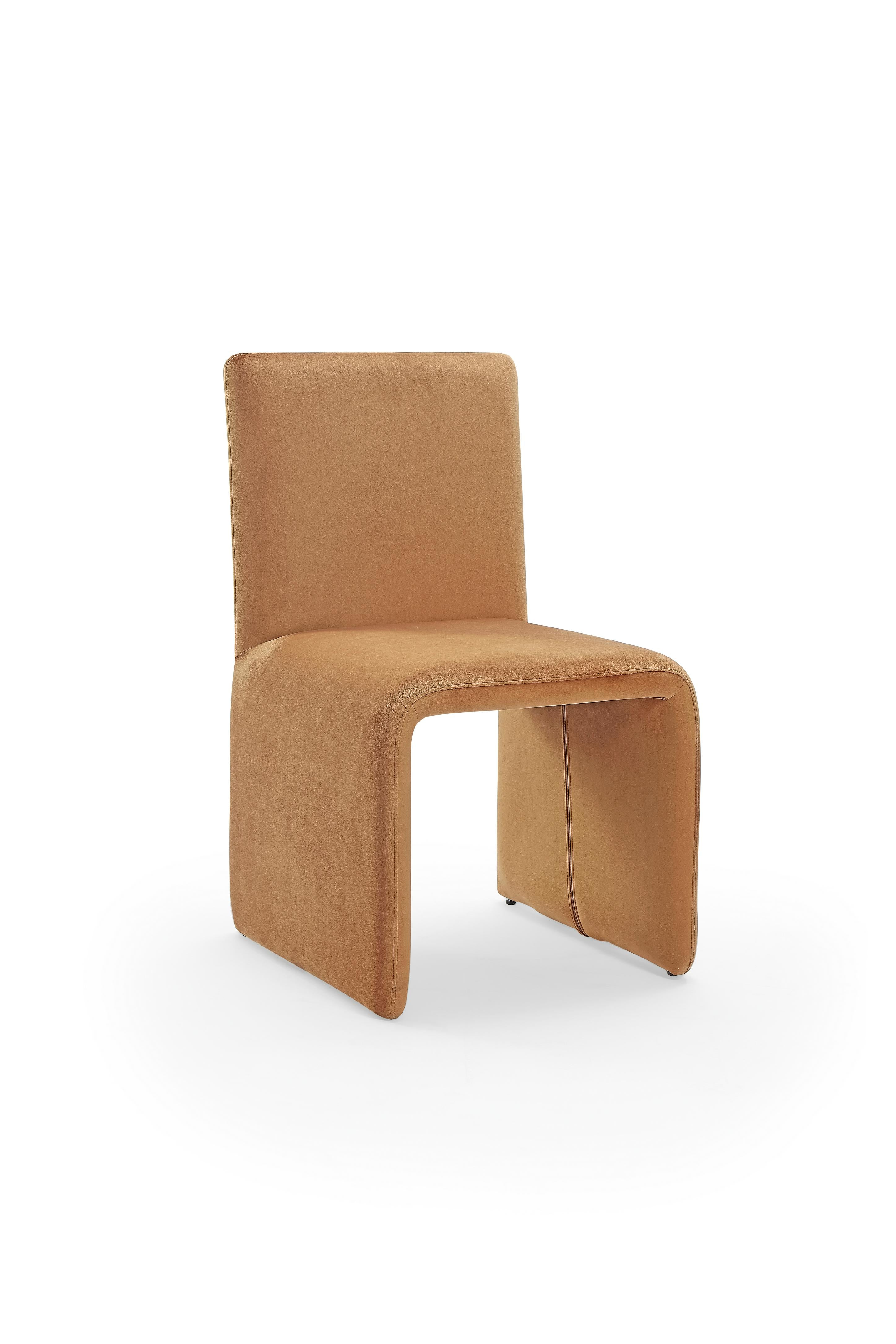 Winston Fully Upholstered Side chair in Whiskey Velvet (Set of 2)