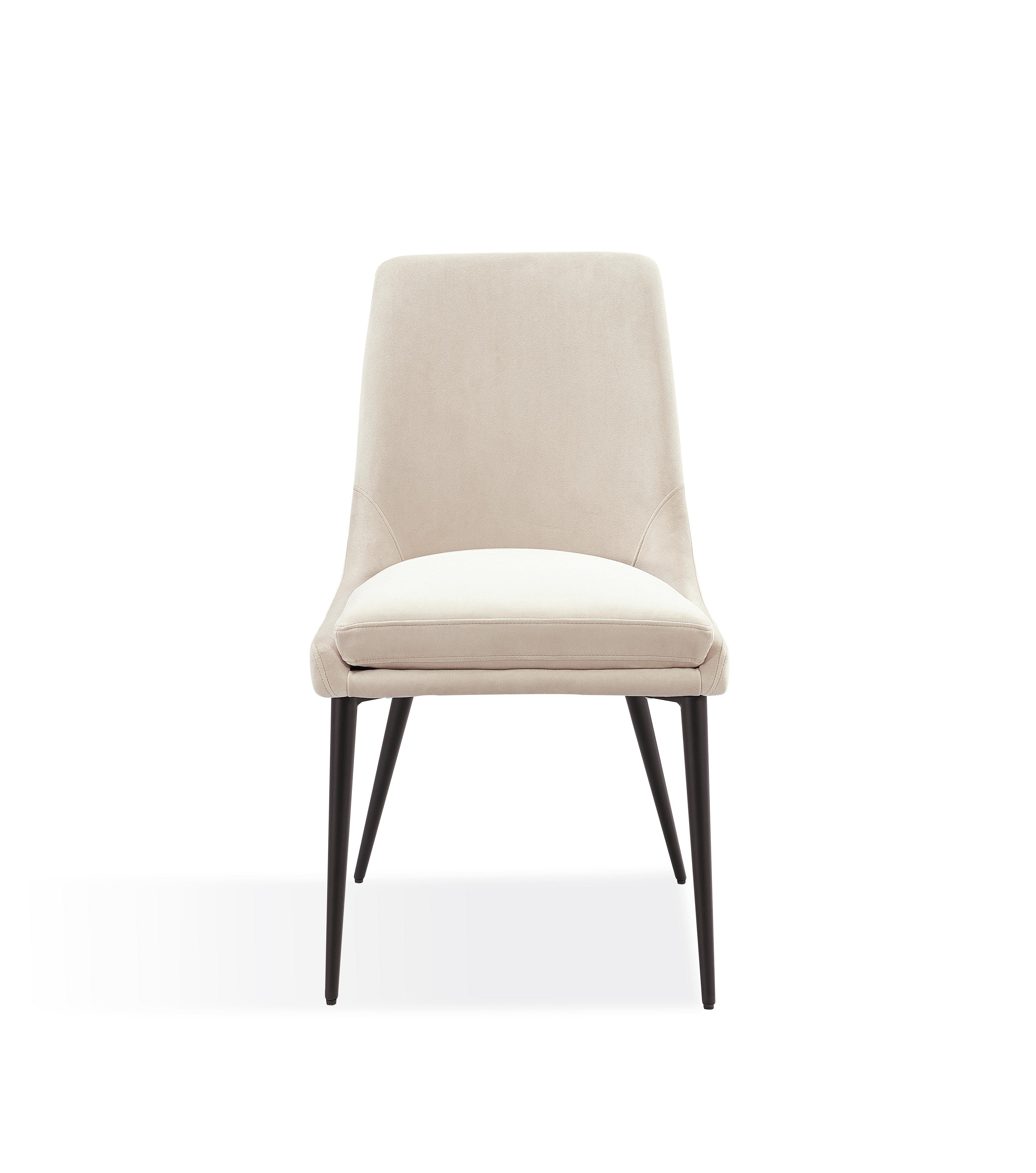 Winston Upholstered Metal Leg Dining Chair in Cream and Champagne (Set of 2)