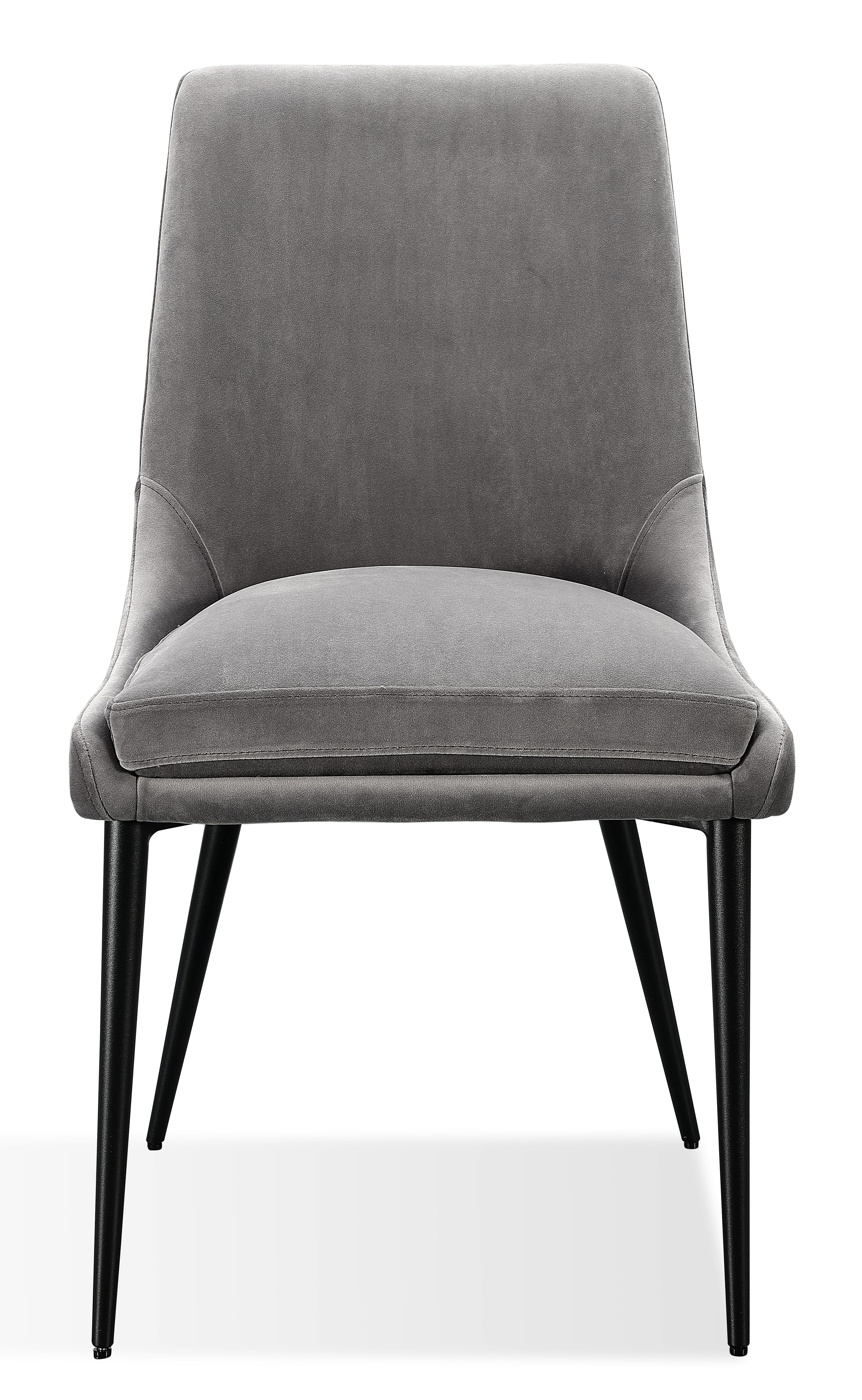 Winston Upholstered Metal Leg Dining Chair in Goose and Black (Set of 2)