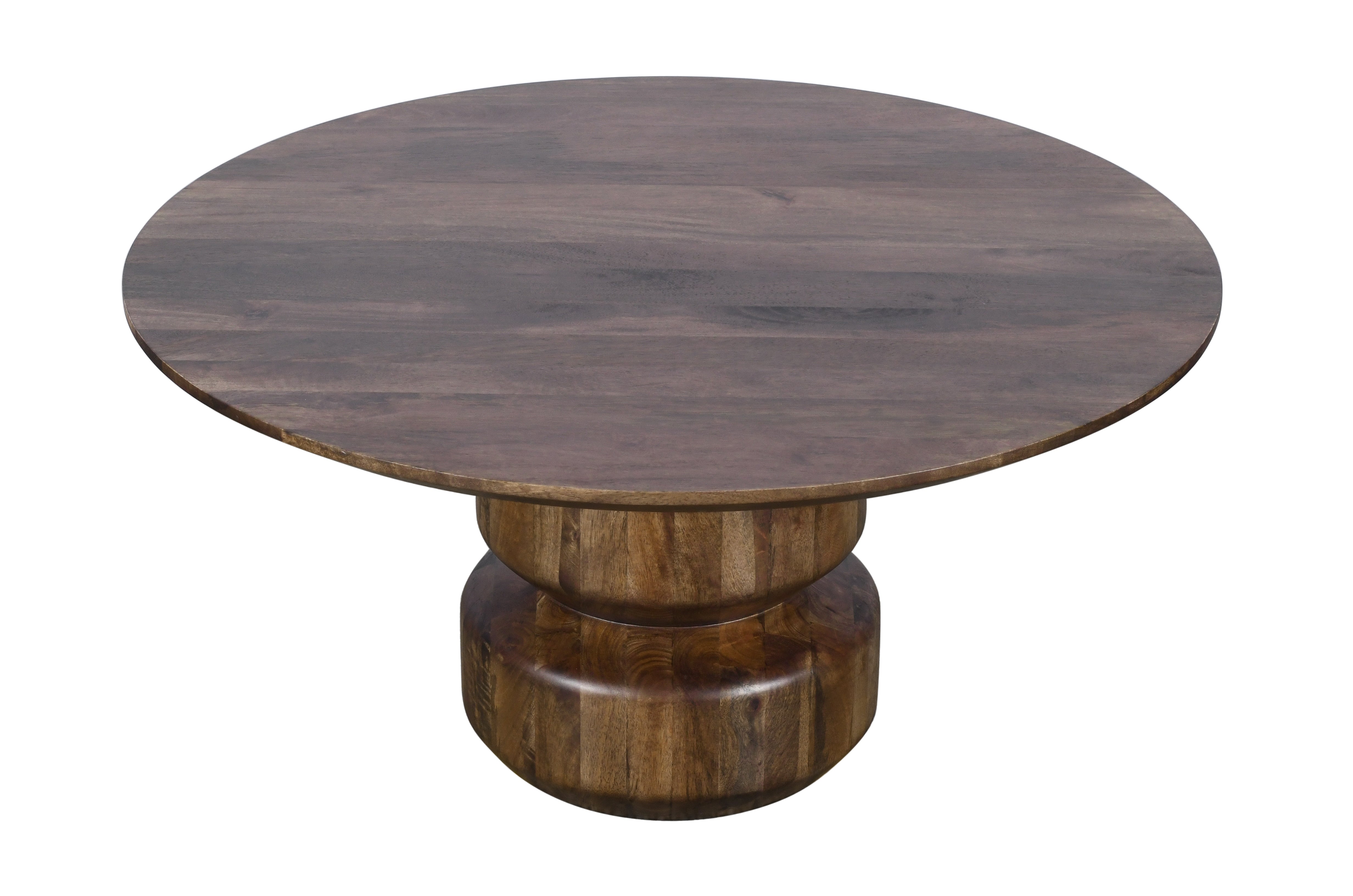 Virton Solid Wood Round Coffee Table in Smoked Brown