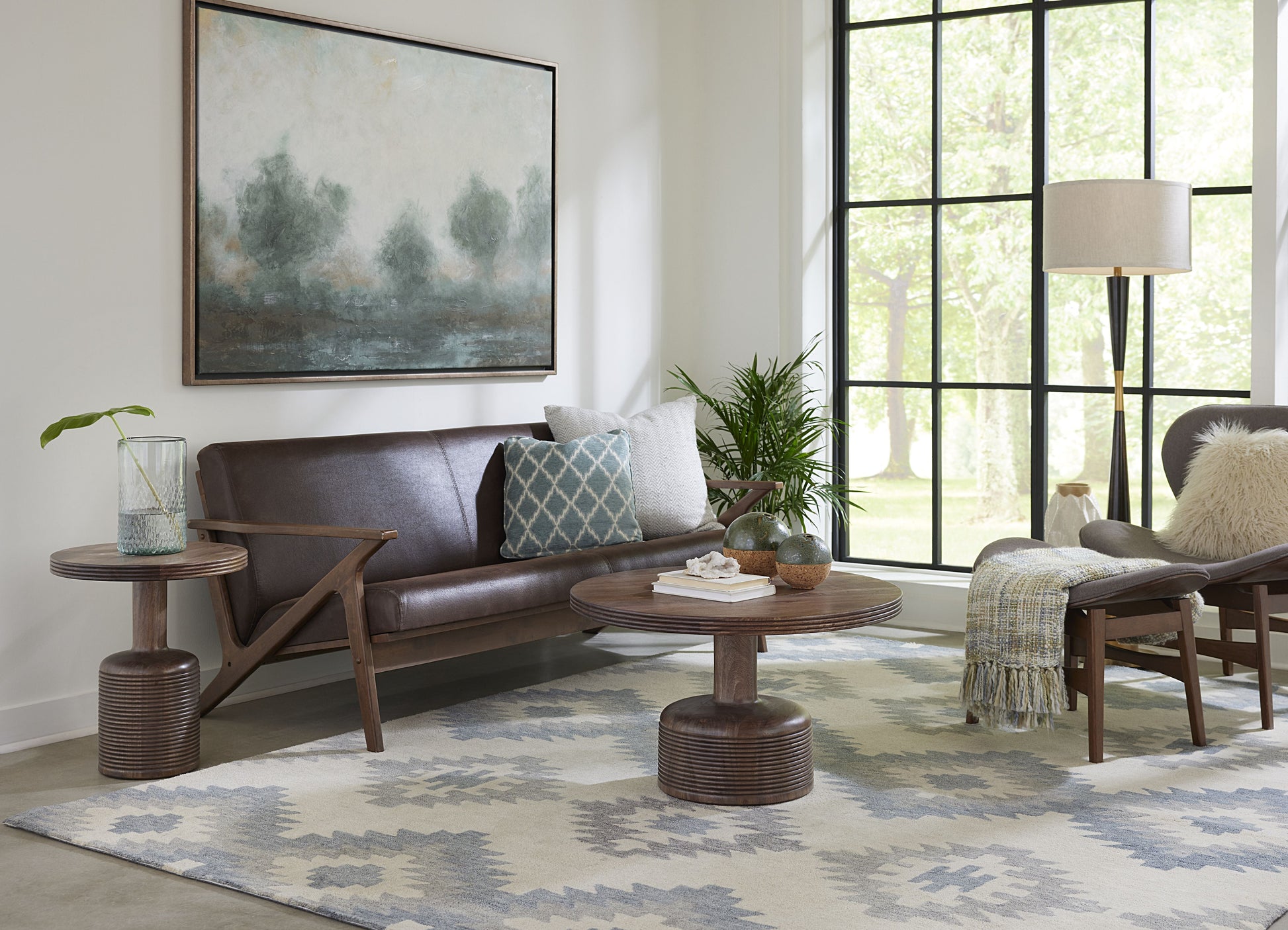 Liyana Solid Wood Round Coffee Table in Natural Tan - What A Room