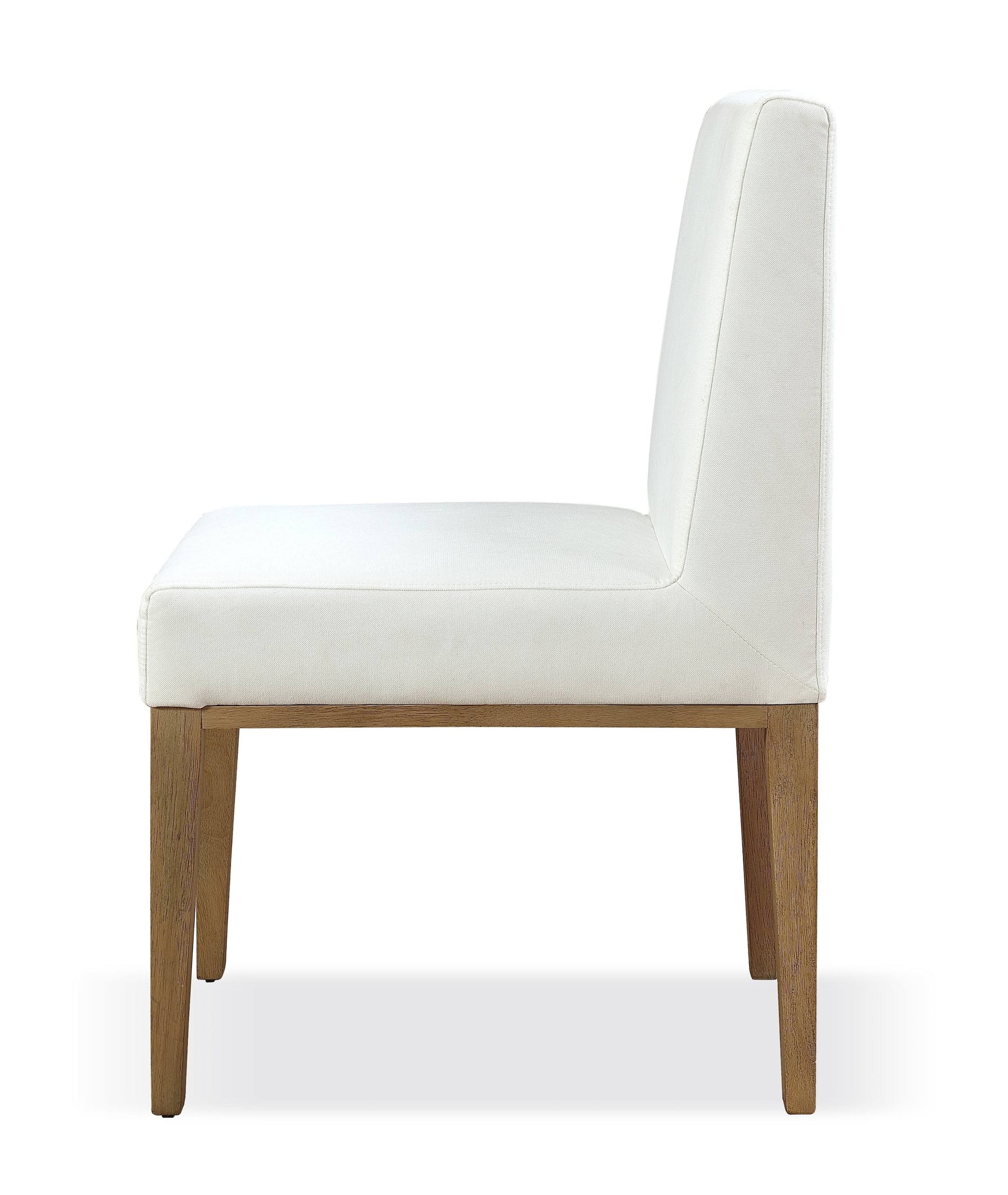 One Modern Coastal Upholstered Dining Side Chair in White Pearl and Bisque (Set of 2) - What A Room