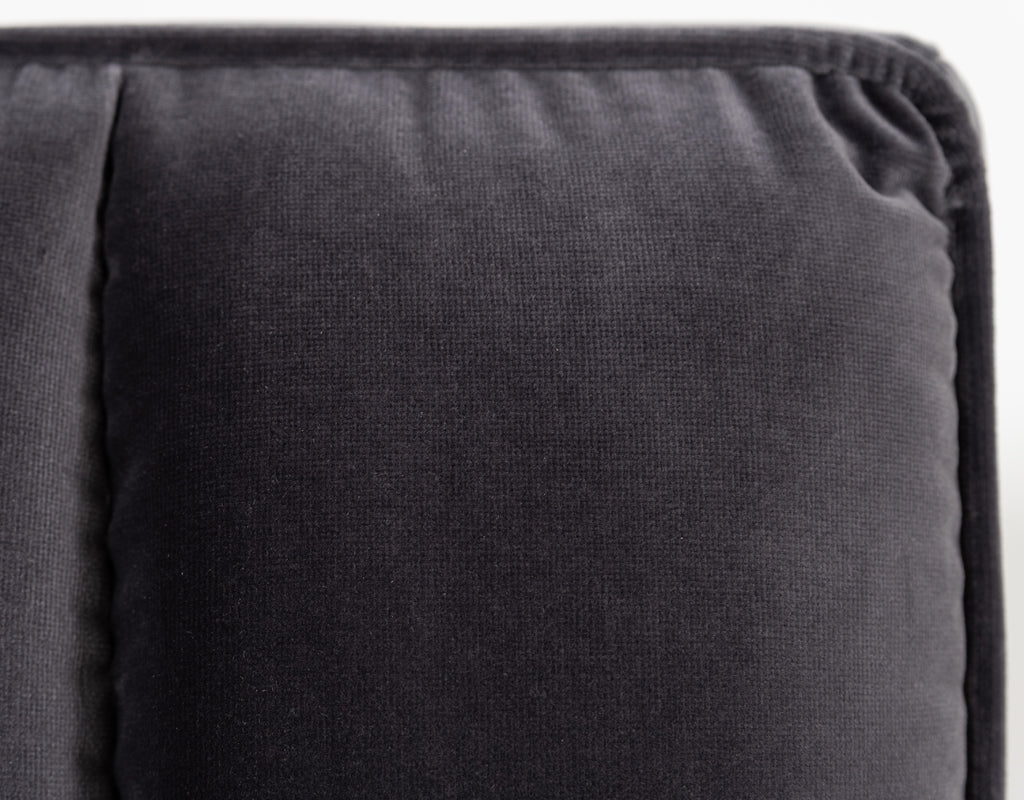 Modrest Hemlock - Modern Dark Grey Velvet Bed
