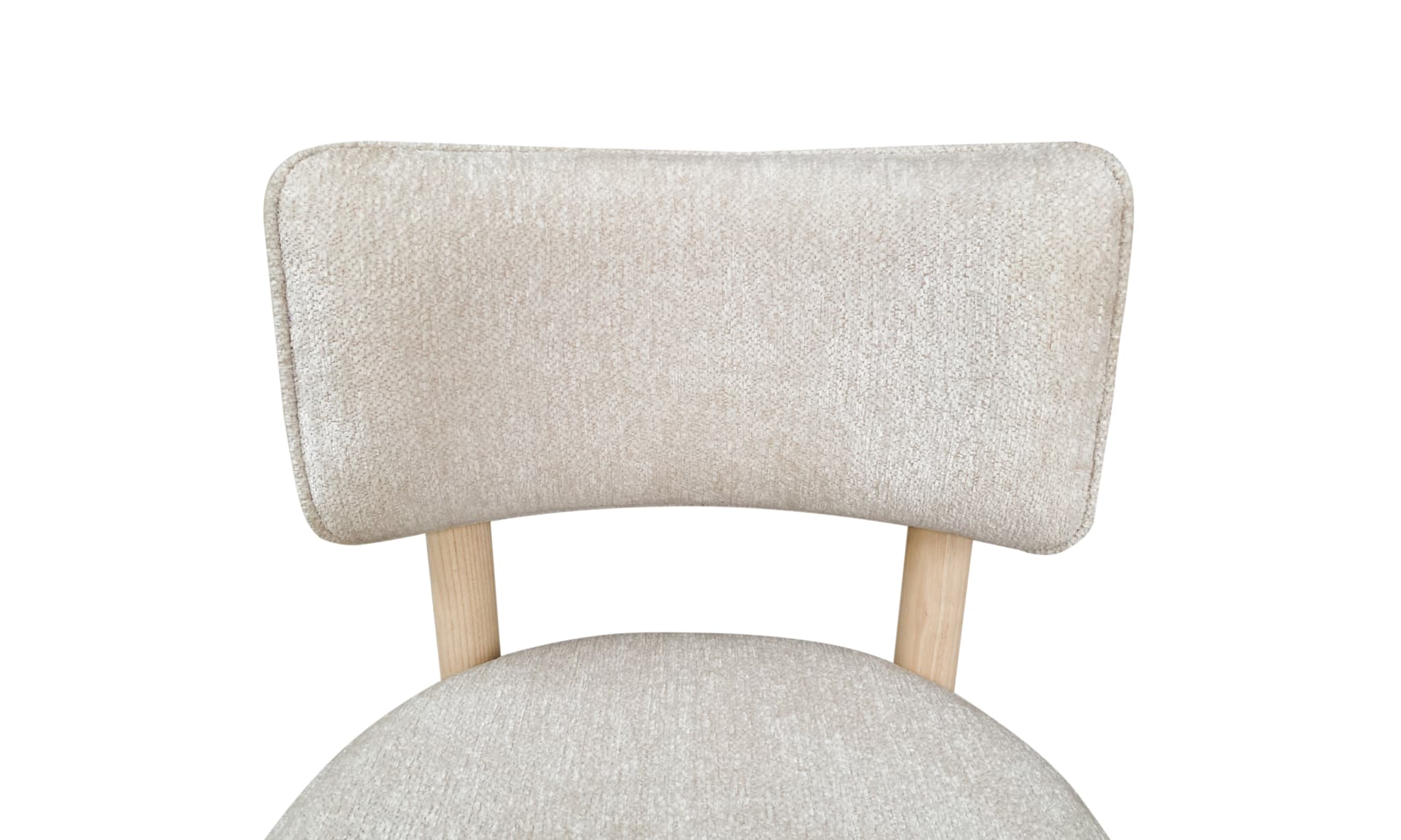 Zinnia Wood Back Dining Chair in White Sand and Dune Chenille (Set of 2)
