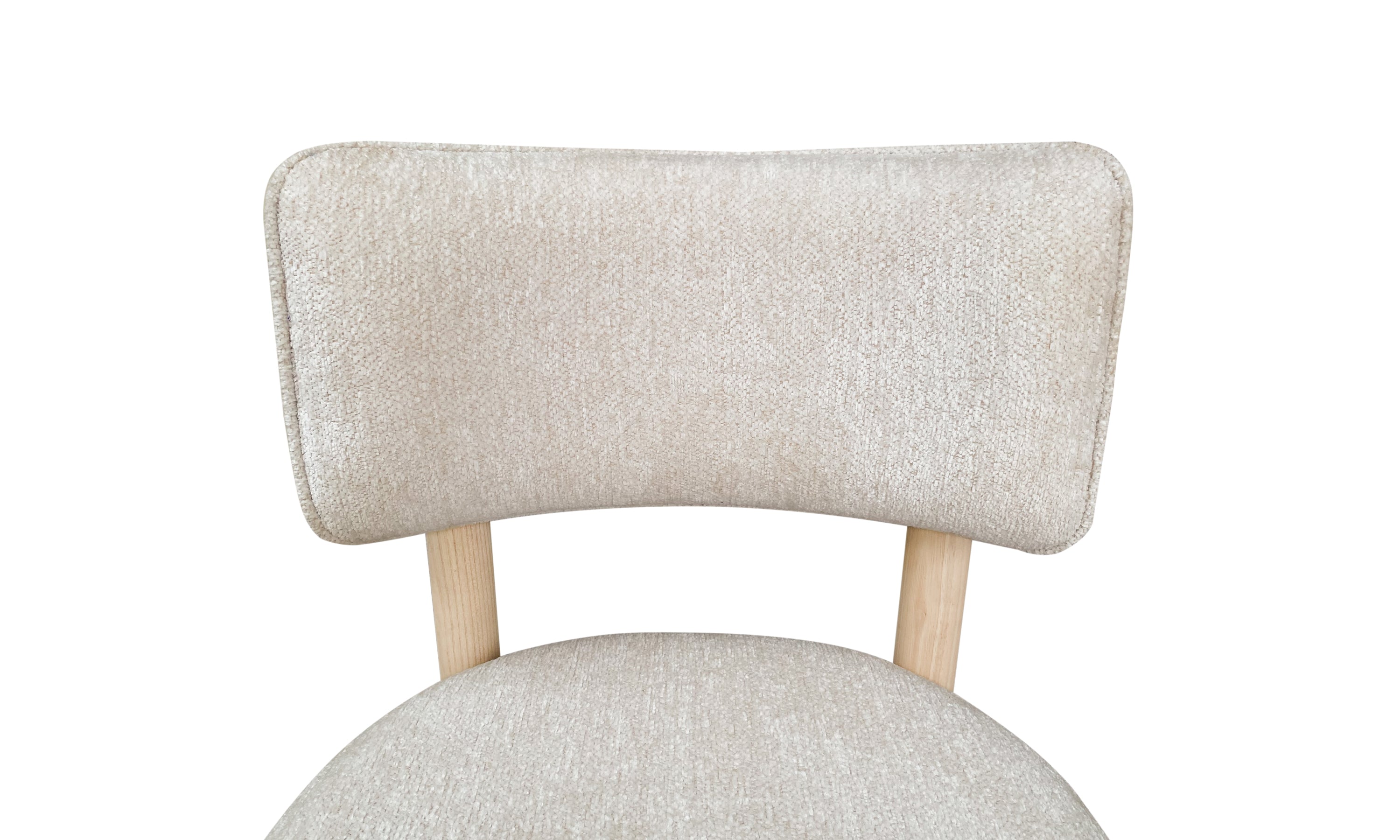 Zinnia Wood Back Dining Chair in White Sand and Dune Chenille (Set of 2)
