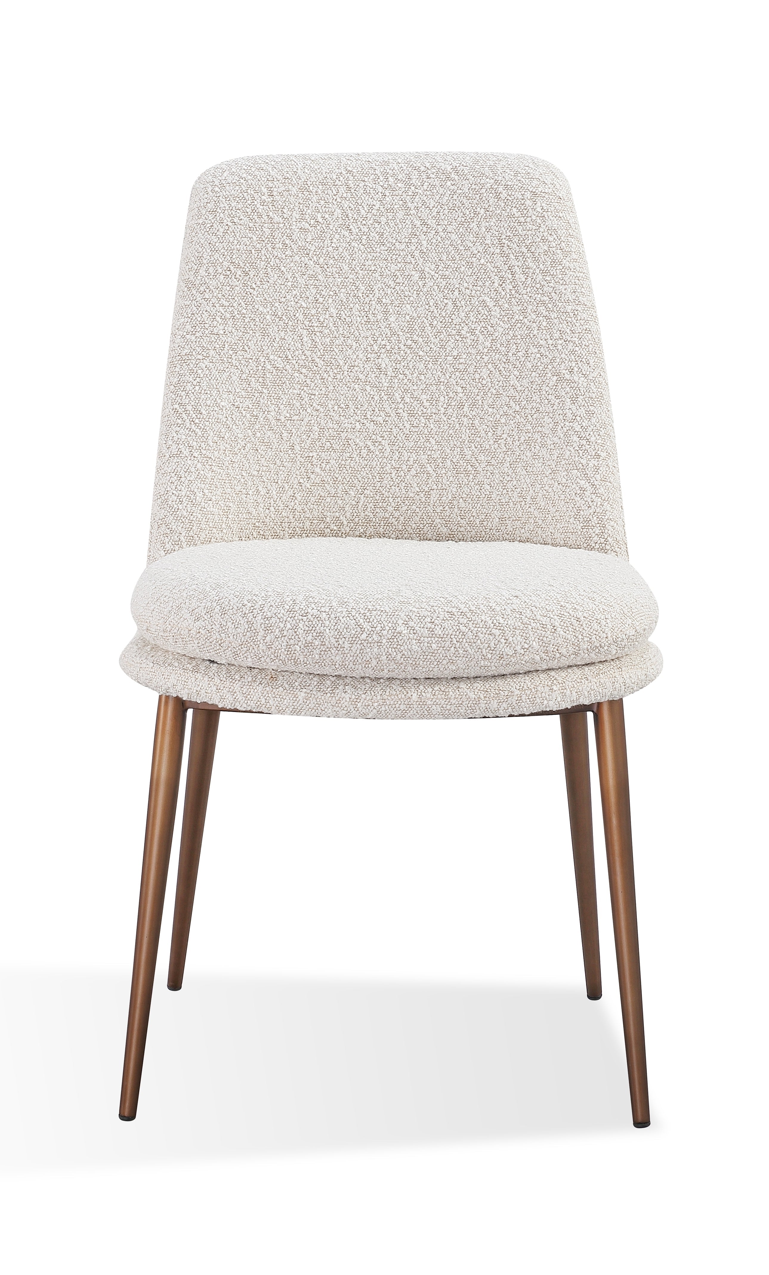 Wyatt Upholstered Dining Chair in Ricotta Boucle and Bronze Metal (Set of 2) - What A Room