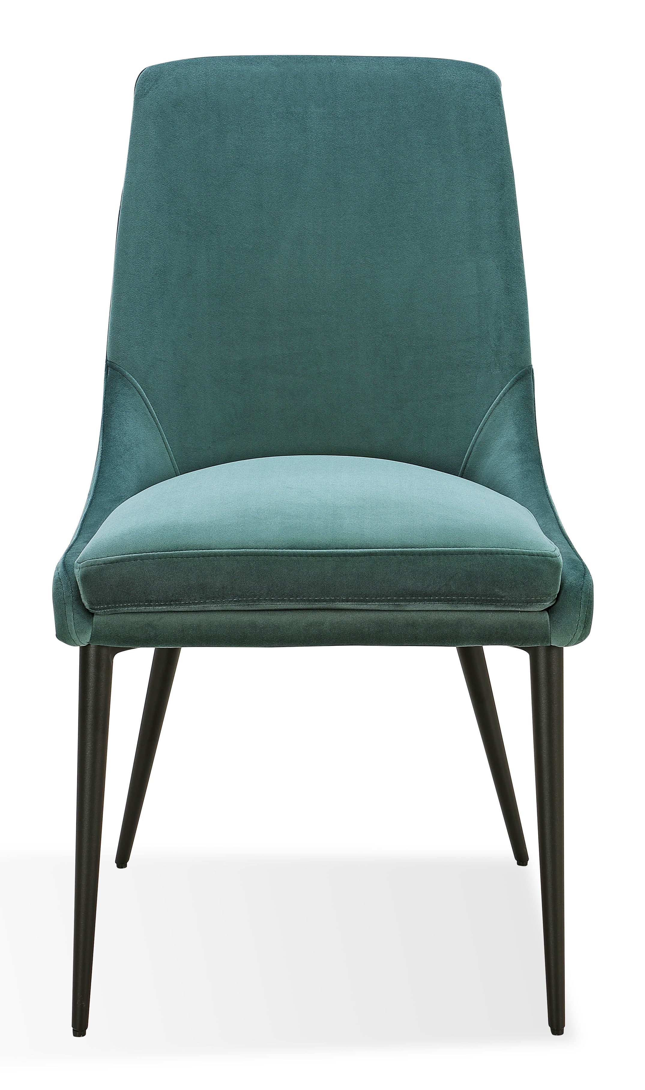 Winston Upholstered Metal Leg Dining Chair in Smoked Green and Black (Set of 2)