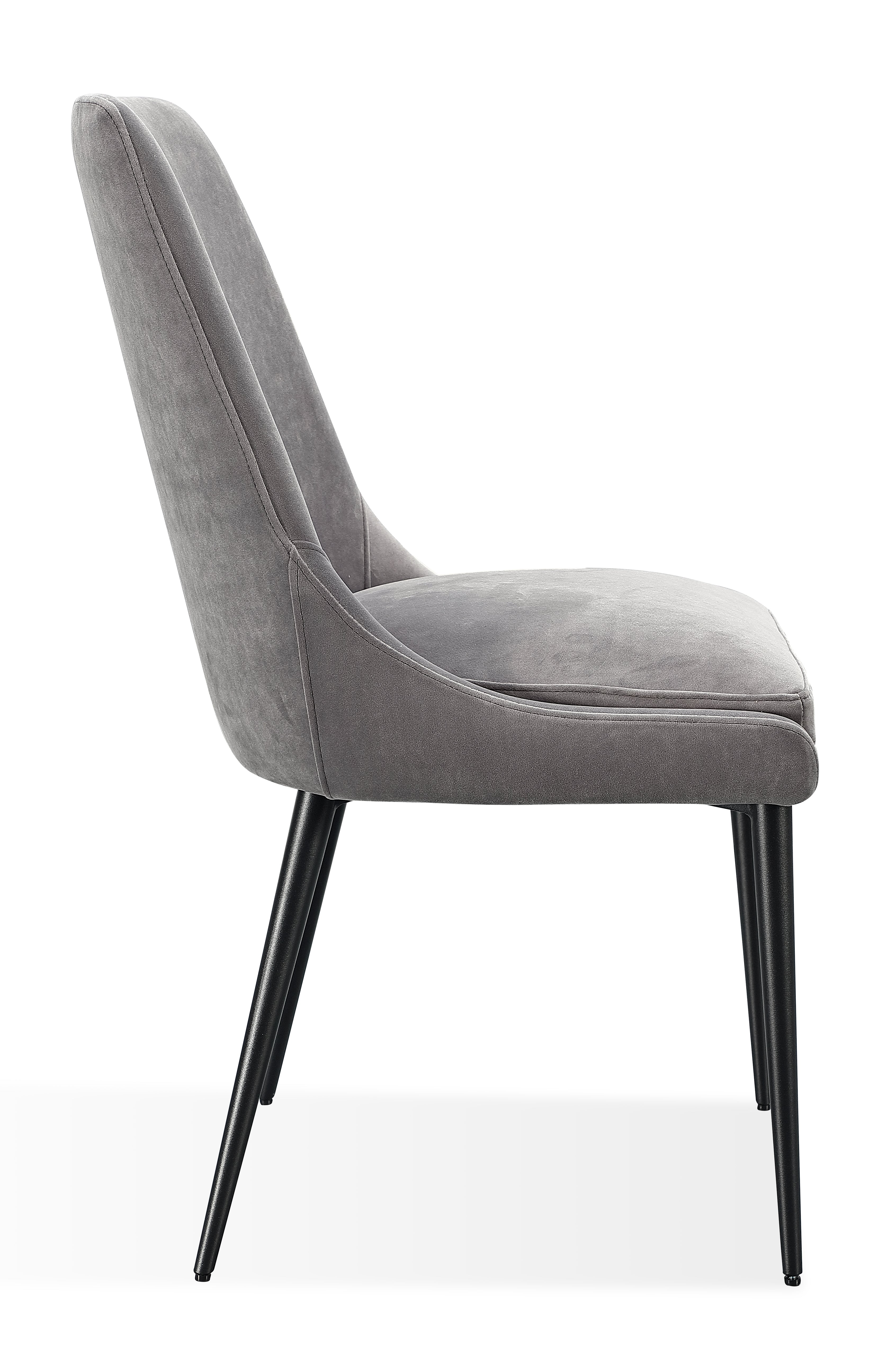 Winston Upholstered Metal Leg Dining Chair in Goose and Black (Set of 2)