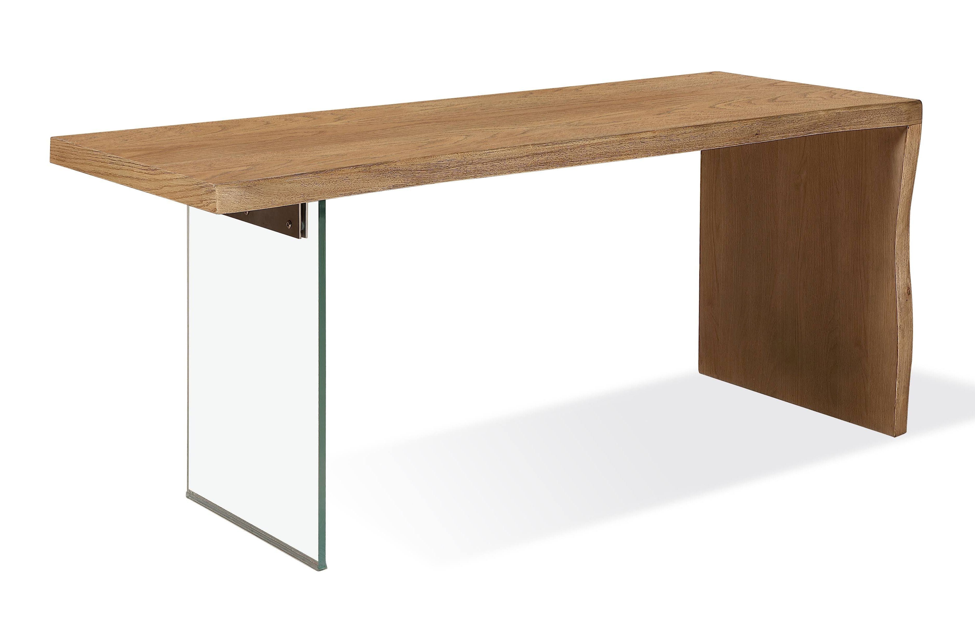 One Modern Coastal Writing Desk  in White Oak and Glass