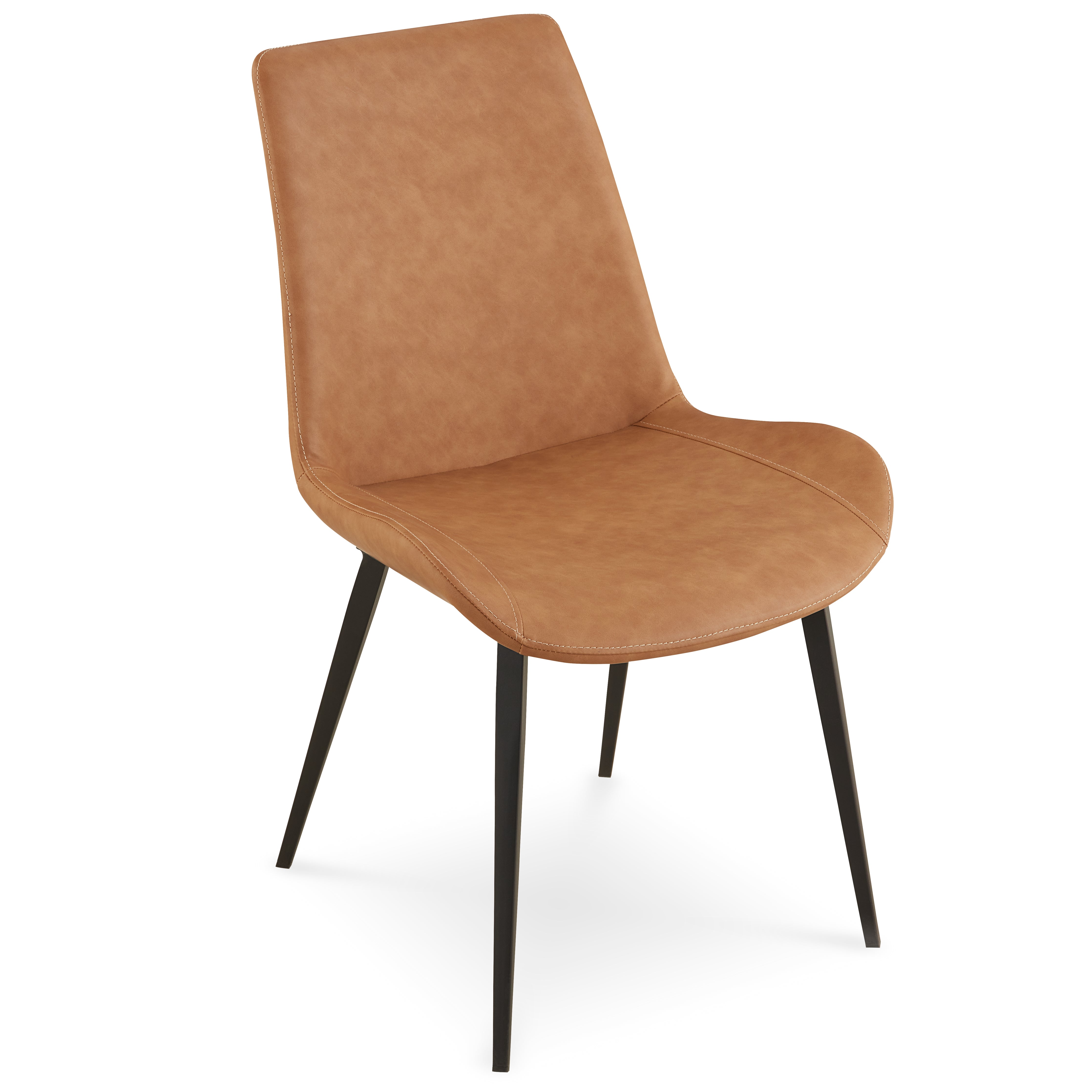 Nicoya Upholstered Dining Chair in Buckskin Synthetic Leather and Black (Set of 2) - What A Room