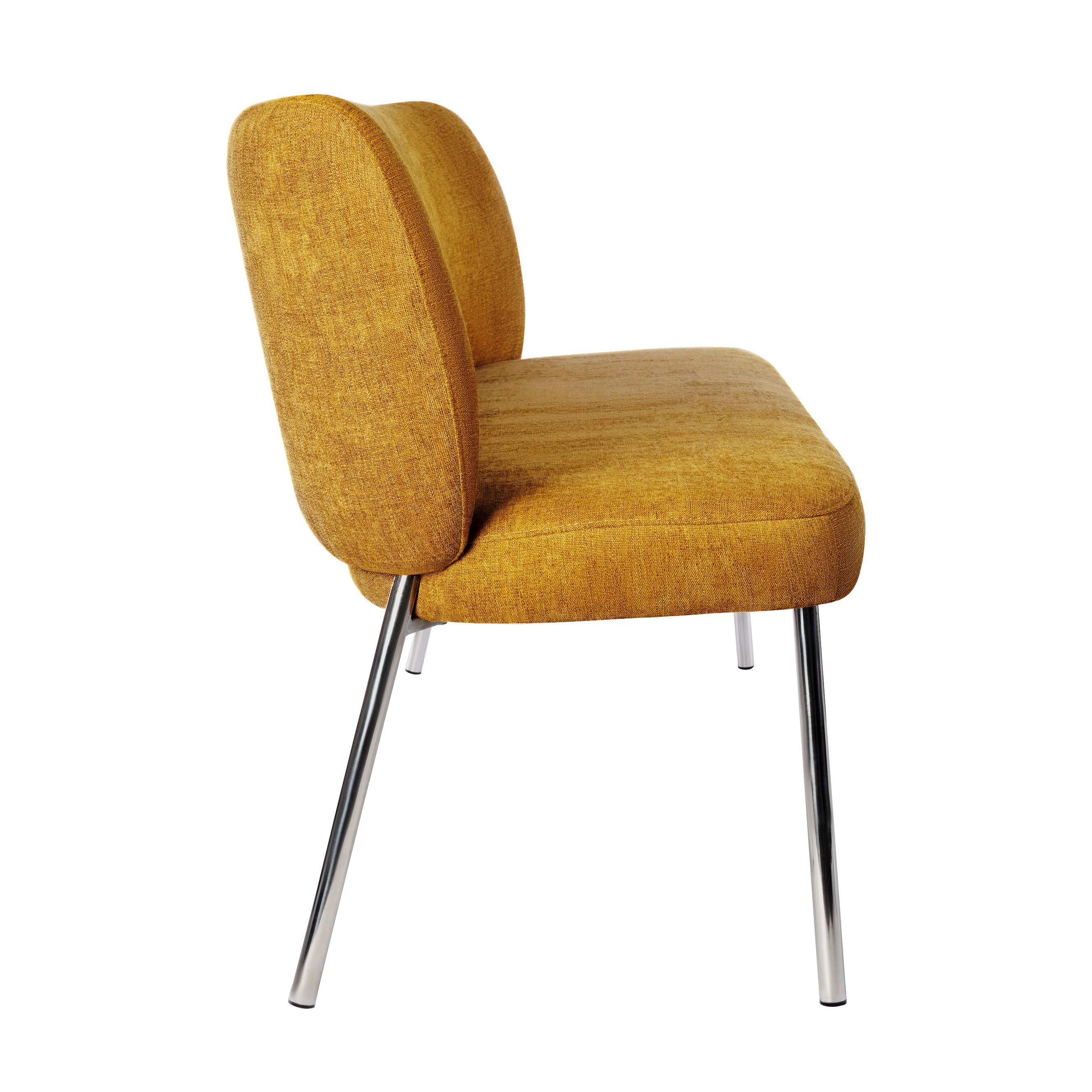 Fomo Chenille-upholstered Stainless Steel Base Dining Chair in Pineapple (Set of 2)