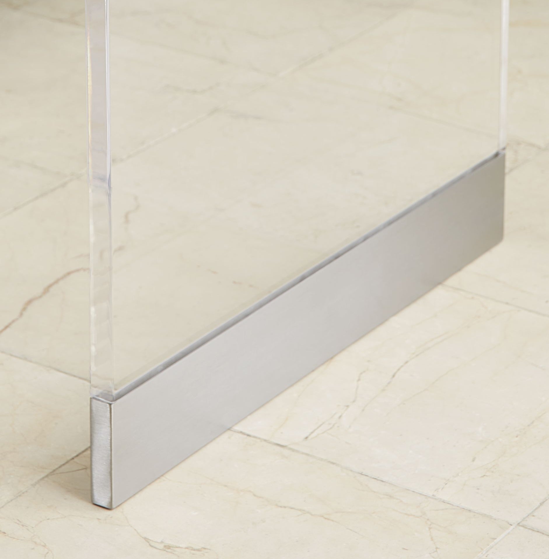 Bowie Coffee Table in Clear Acrylic and Brushed Stainless Steel