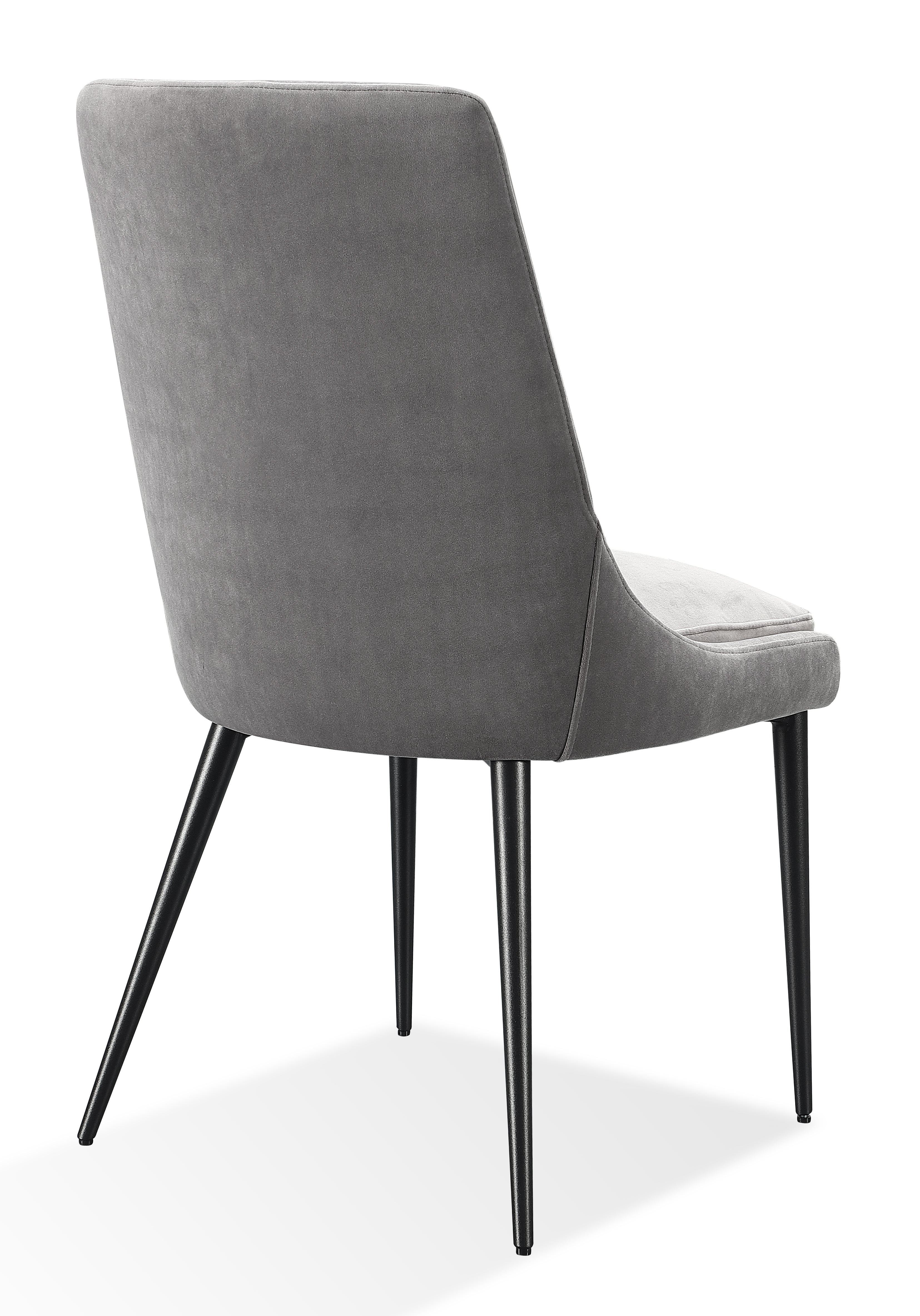 Winston Upholstered Metal Leg Dining Chair in Goose and Black (Set of 2)