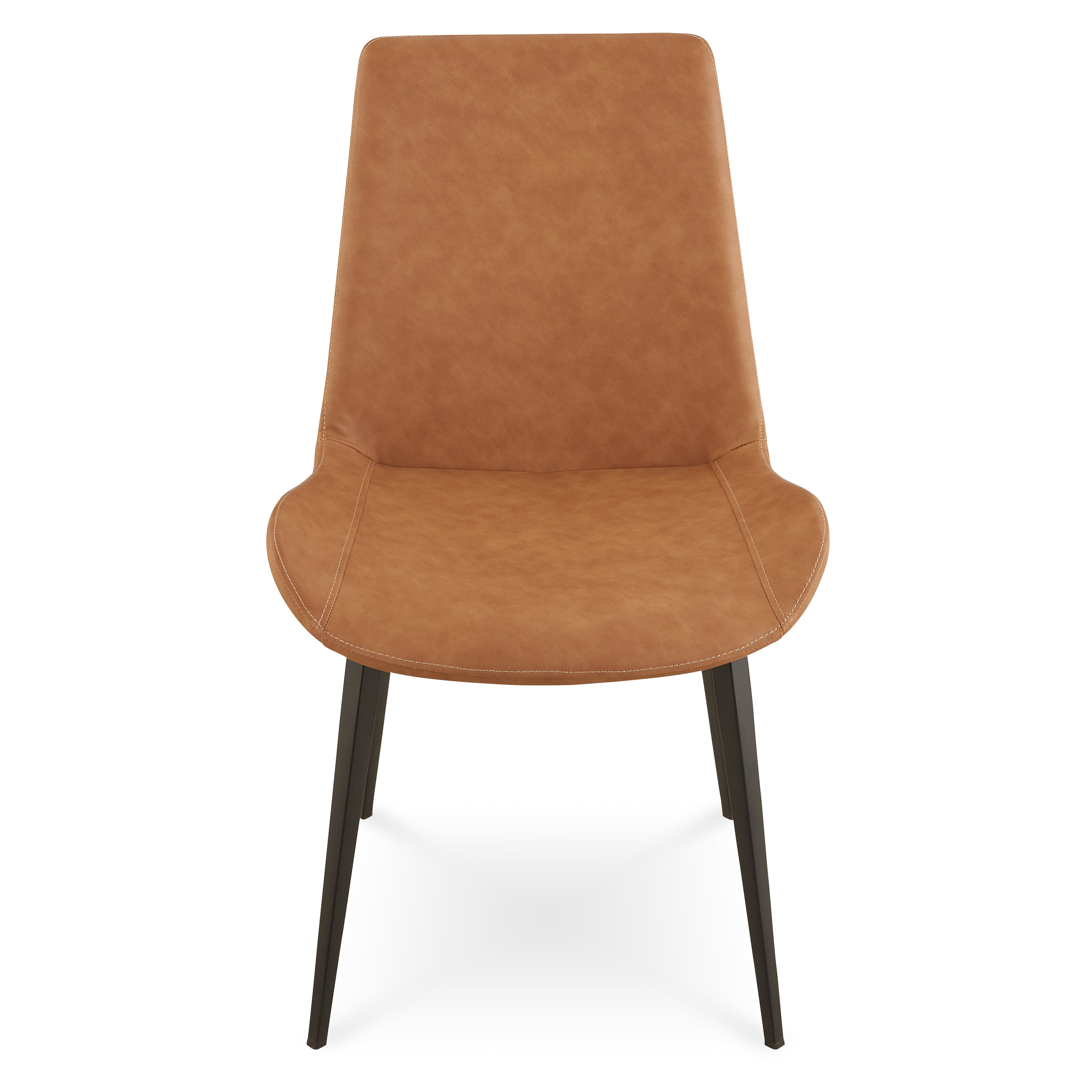 Nicoya Upholstered Dining Chair in Buckskin Synthetic Leather and Black (Set of 2)