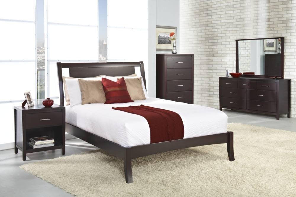 Nevis Low Profile Sleigh Bed in Espresso
