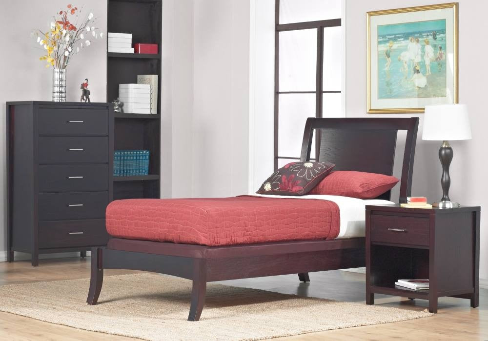 Nevis Low Profile Sleigh Bed in Espresso