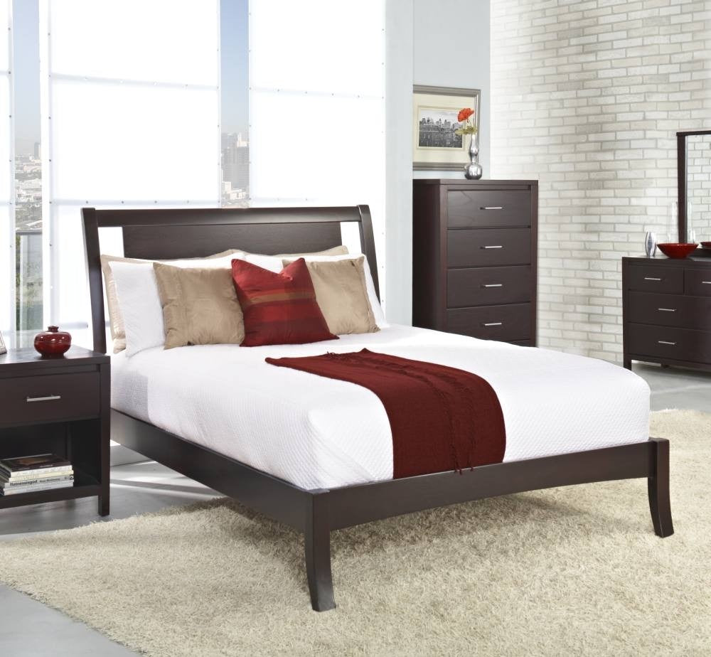 Nevis Low Profile Sleigh Bed in Espresso