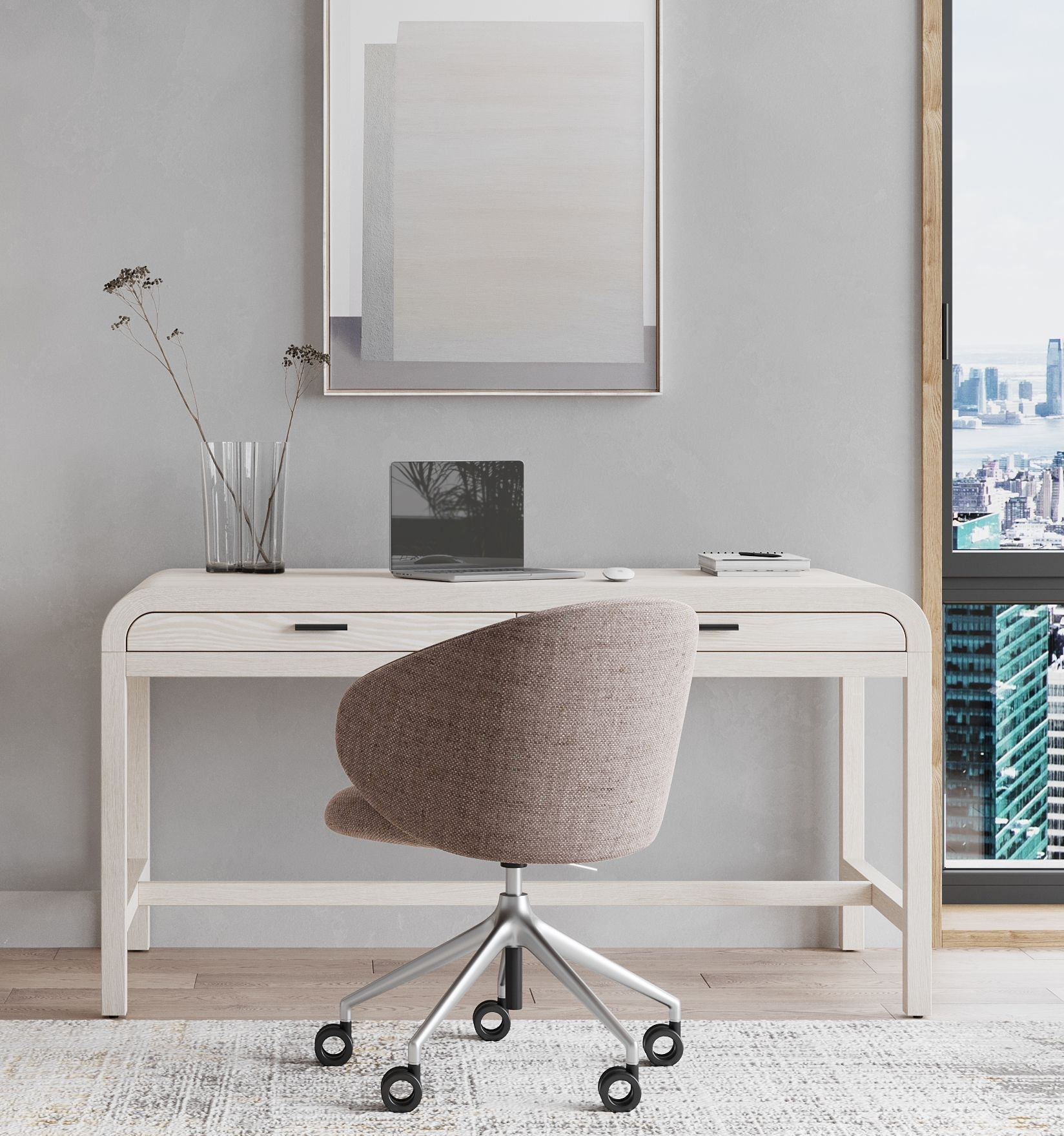 Drake Two Drawer Writing Desk in Sugar