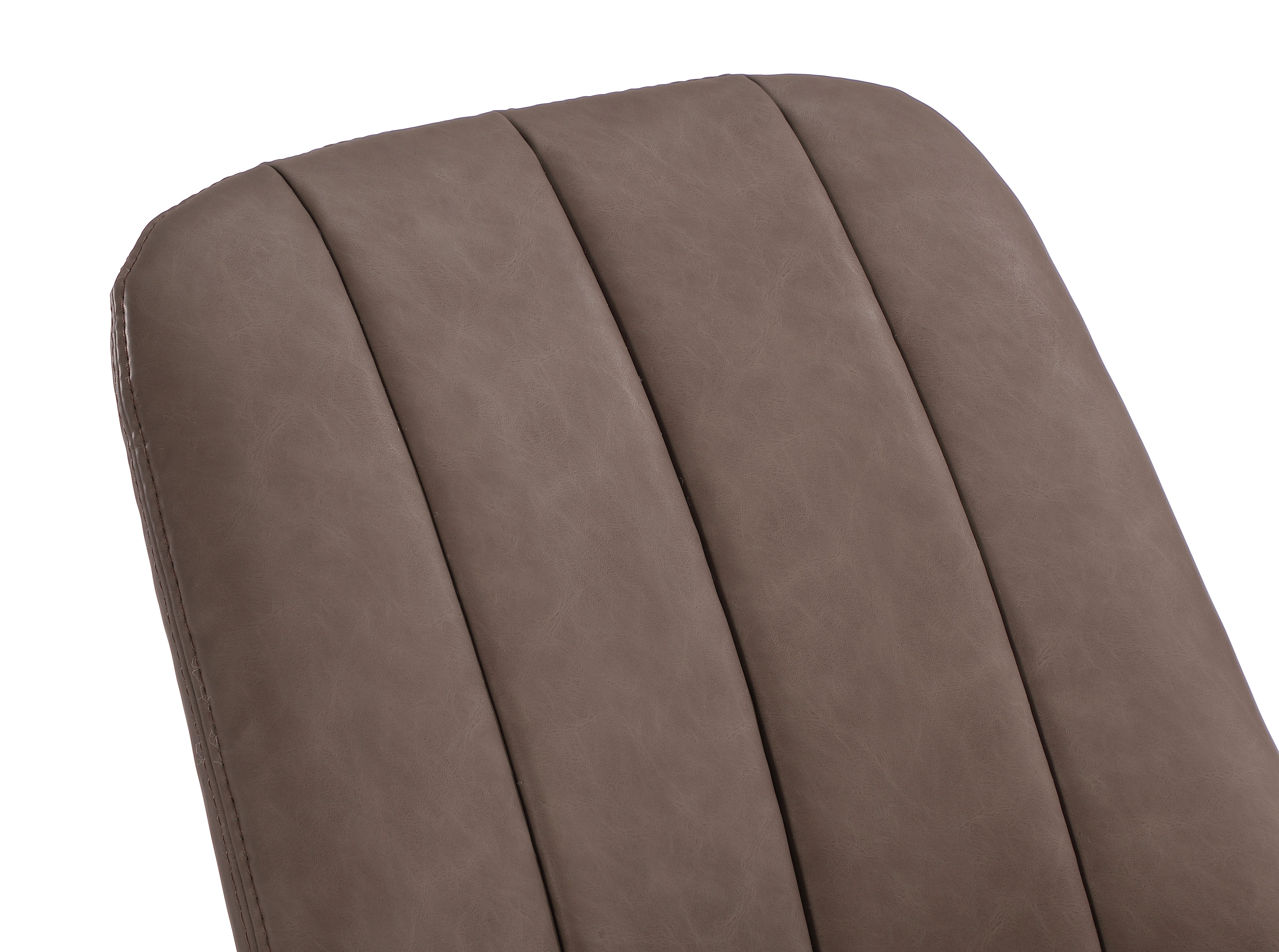 Apollo Upholstered Dining Chair in Cinnamon Synthetic Leather and Brushed Bronze Metal (Set of 2)