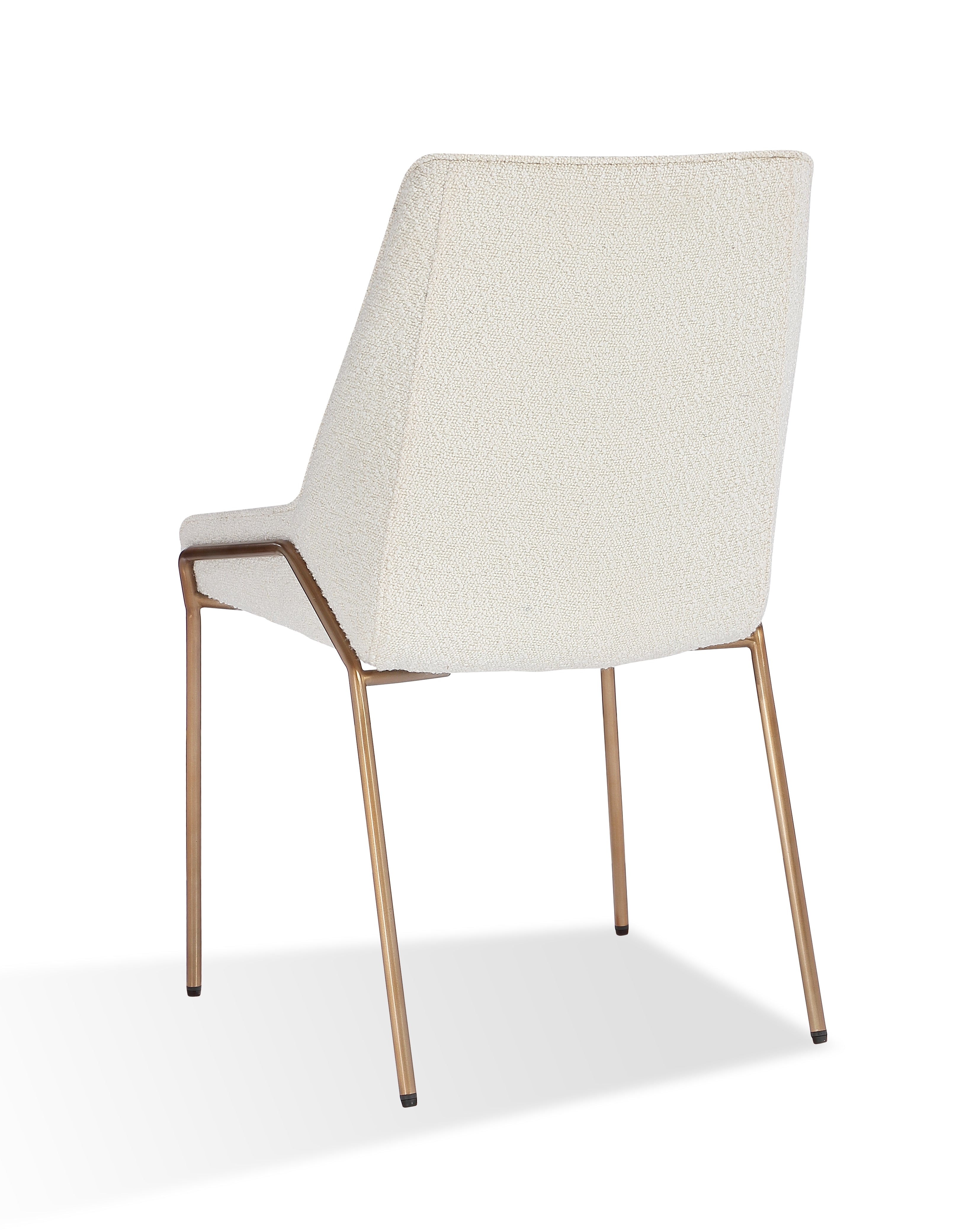 Cyrus Upholstered Dining Chair in Cottage Cheese Boucle and Brushed Bronze Metal (Set of 2)